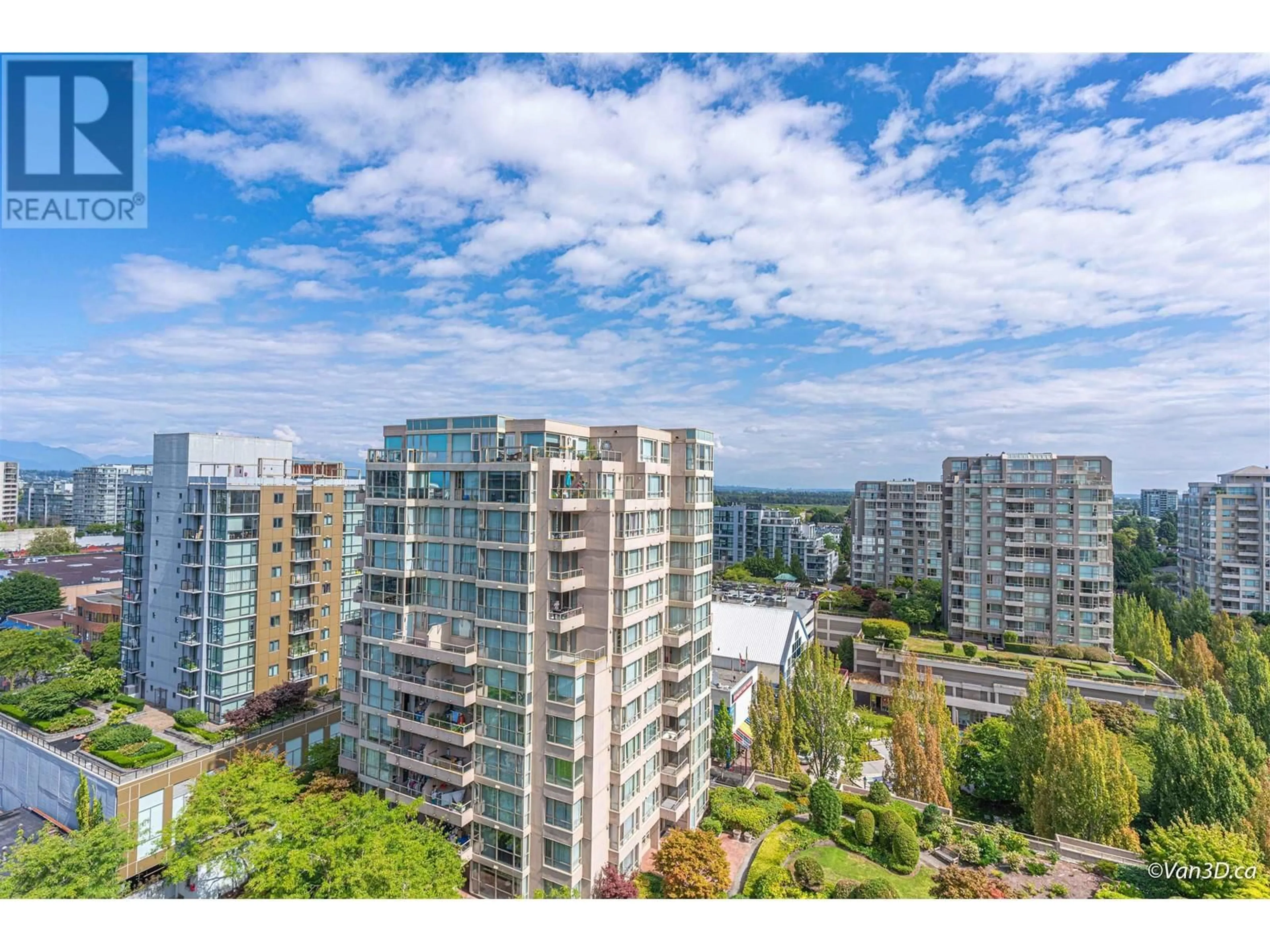 A pic from outside/outdoor area/front of a property/back of a property/a pic from drone, city buildings view from balcony for 1401 8171 SABA ROAD, Richmond British Columbia V6Y4B3