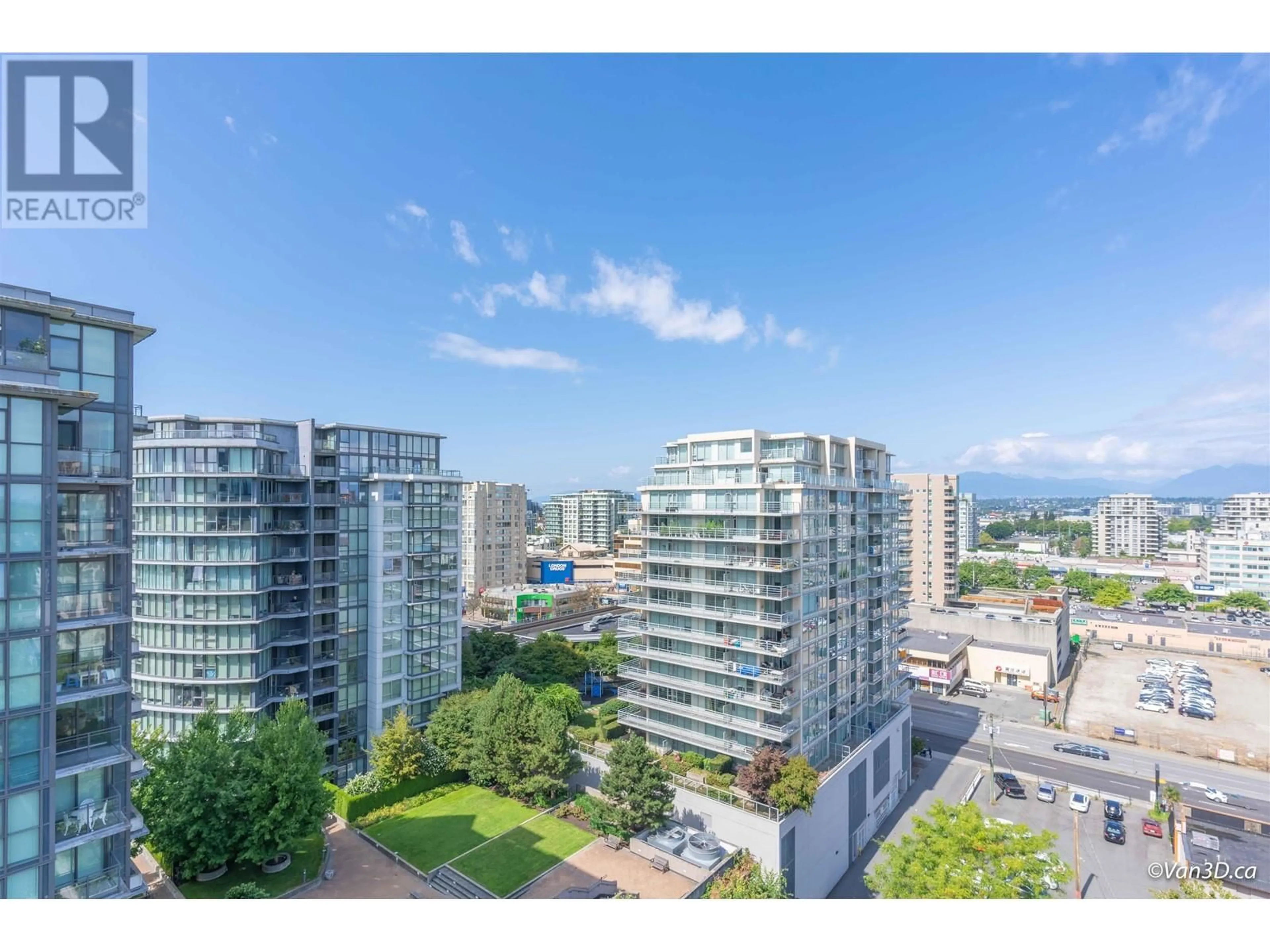 A pic from outside/outdoor area/front of a property/back of a property/a pic from drone, city buildings view from balcony for 1401 8171 SABA ROAD, Richmond British Columbia V6Y4B3