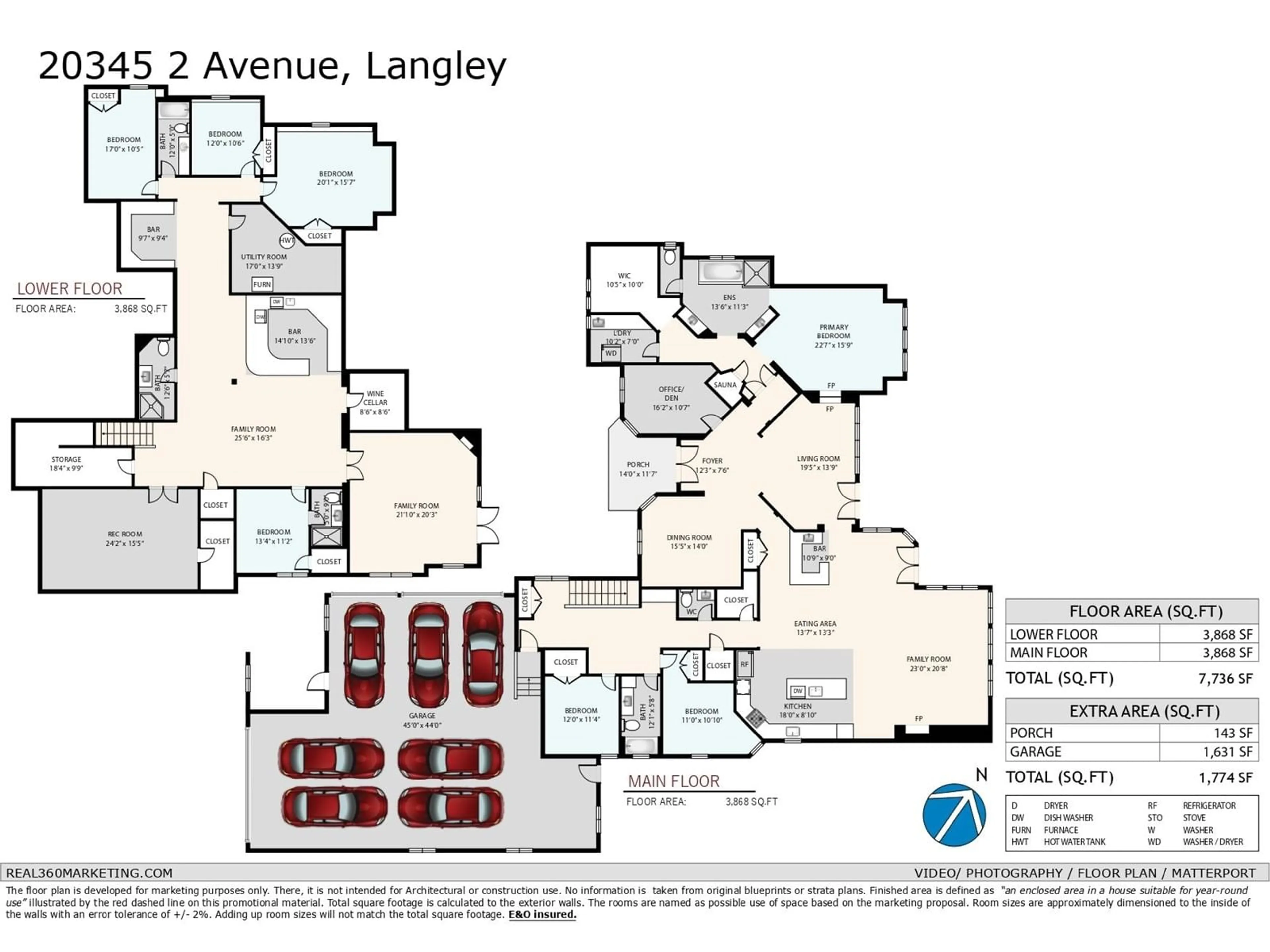 Floor plan for 20345 2ND, Langley British Columbia V2Z0A3