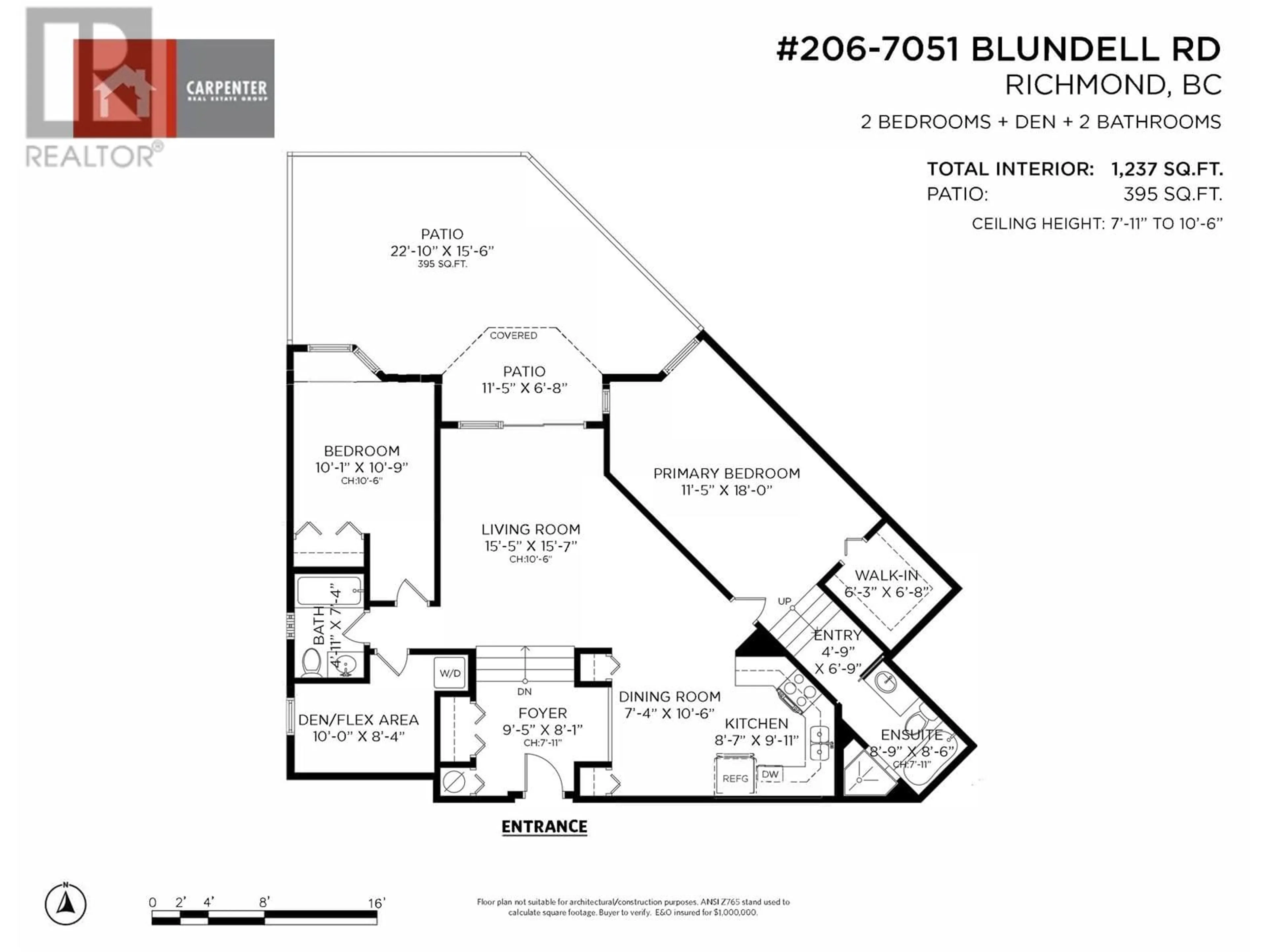 Floor plan for 206 - 7051 BLUNDELL ROAD, Richmond British Columbia V6Y1J5