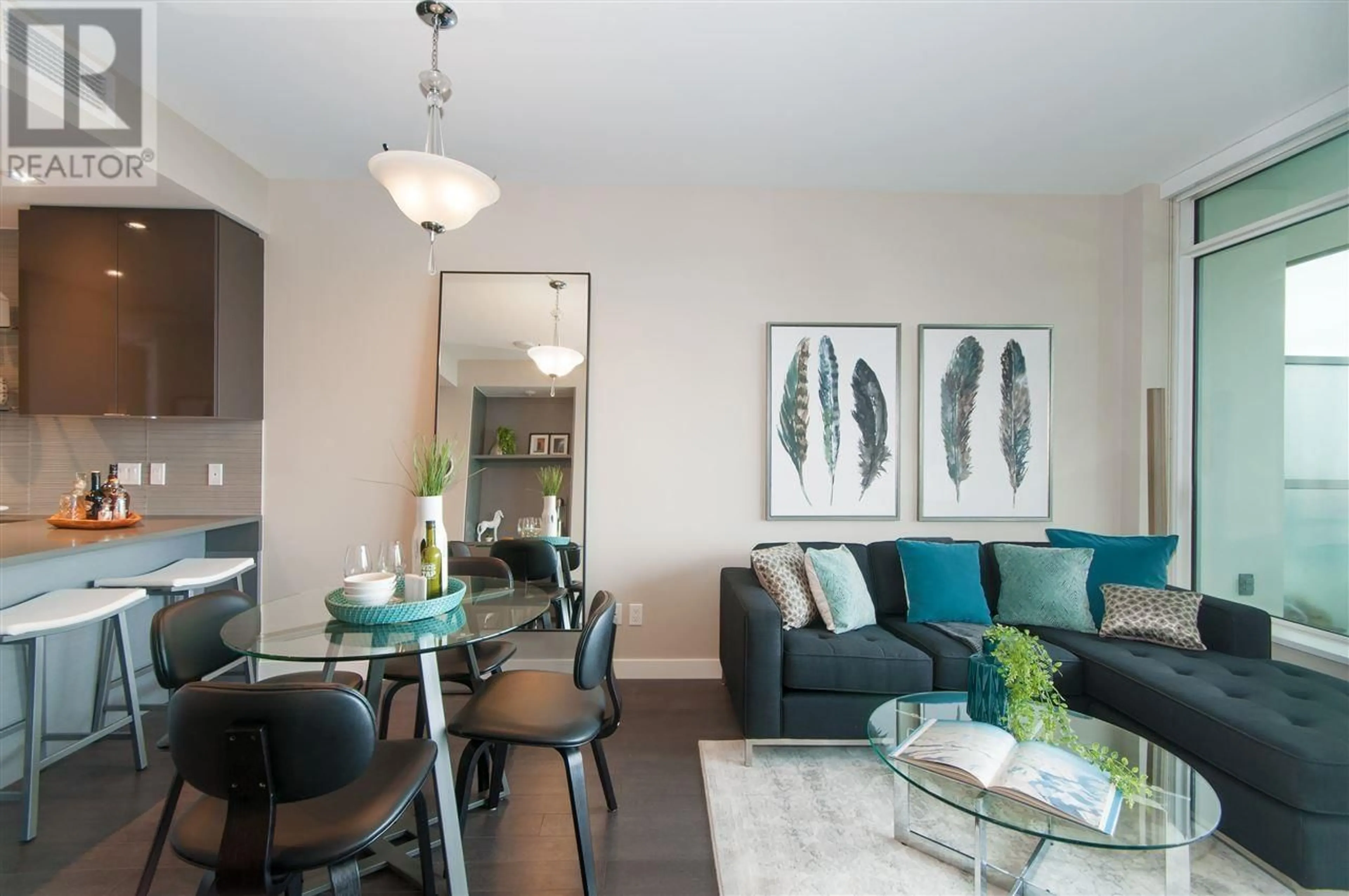 Living room with furniture, wood/laminate floor for 3203 - 4508 HAZEL STREET, Burnaby British Columbia V5H0E4