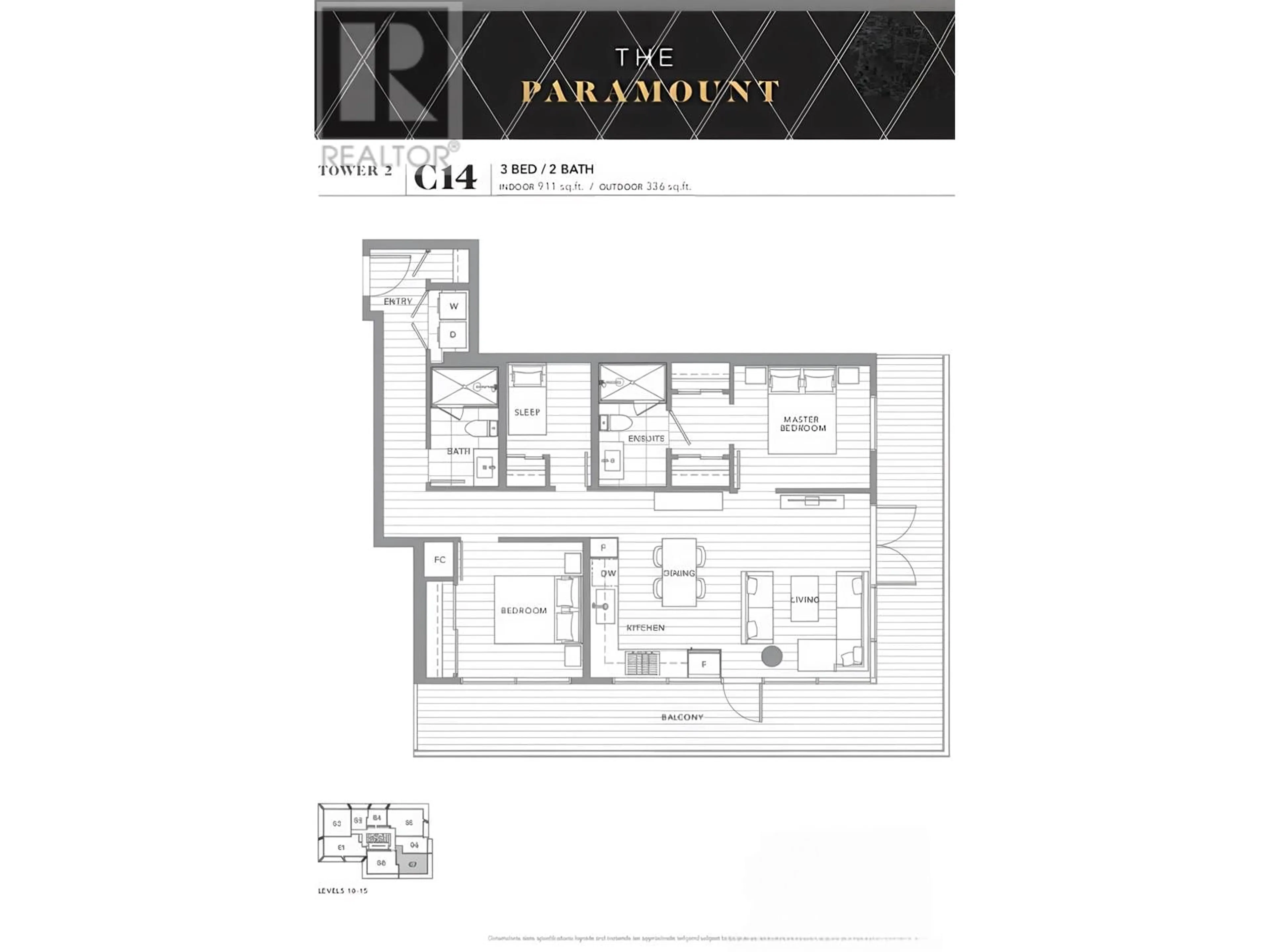 Floor plan for 1507 - 6328 NO. 3 ROAD, Richmond British Columbia V6Y0L6