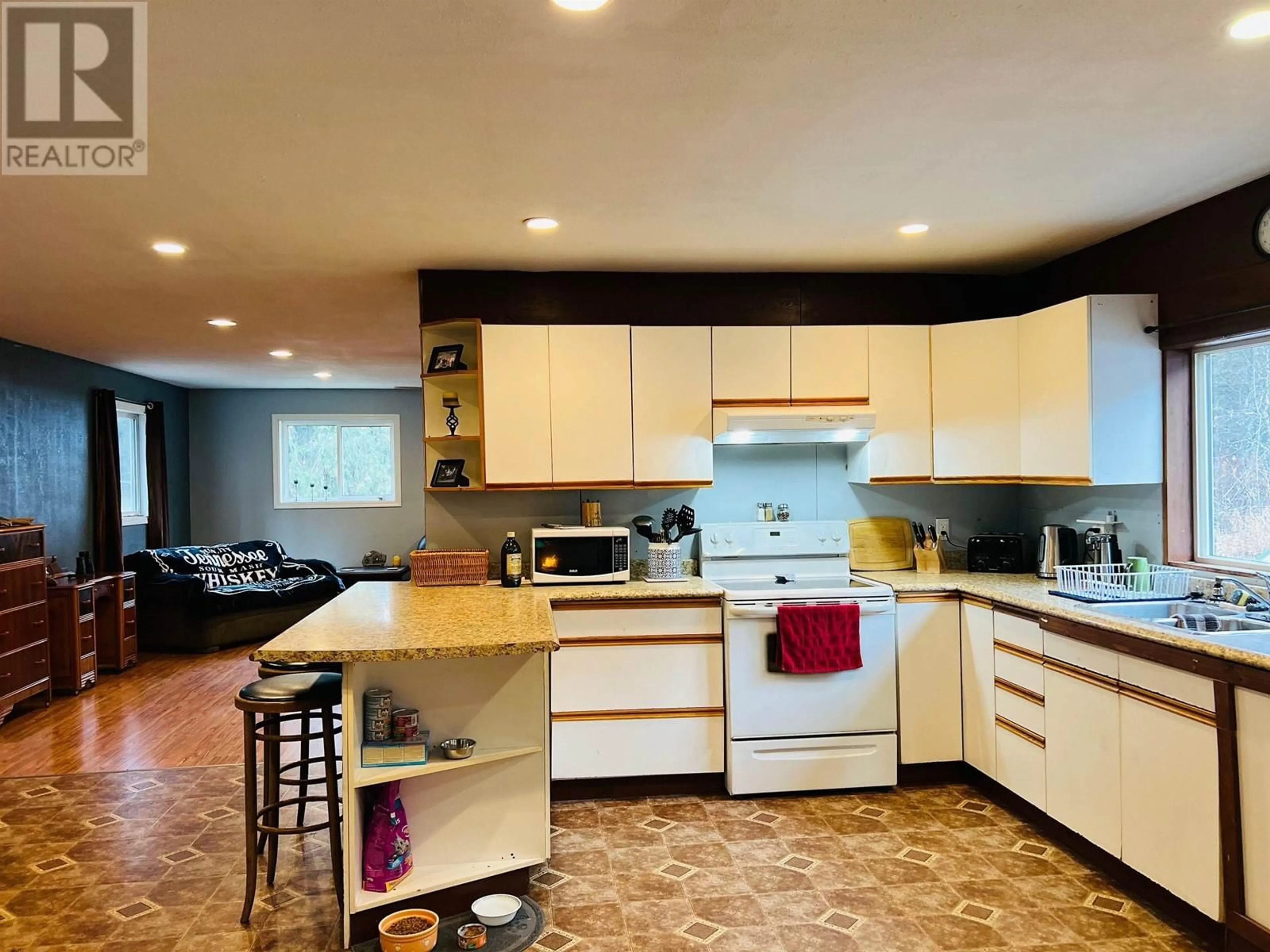 Open concept kitchen, ceramic/tile floor for 6090 CEDAR CREEK ROAD, Likely British Columbia V0J1N0