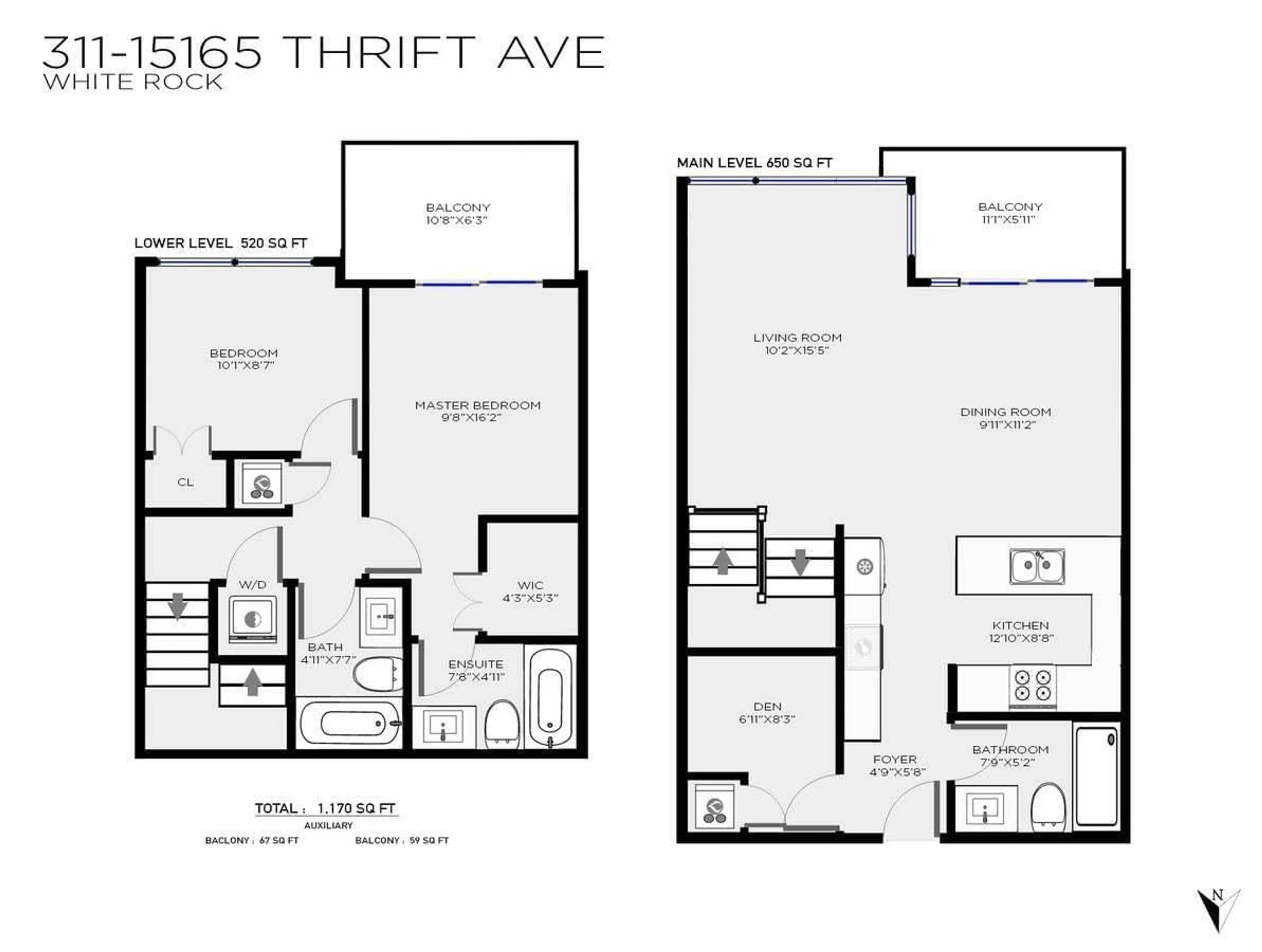 Floor plan for 311 - 15165 THRIFT, Surrey British Columbia V4B0C1