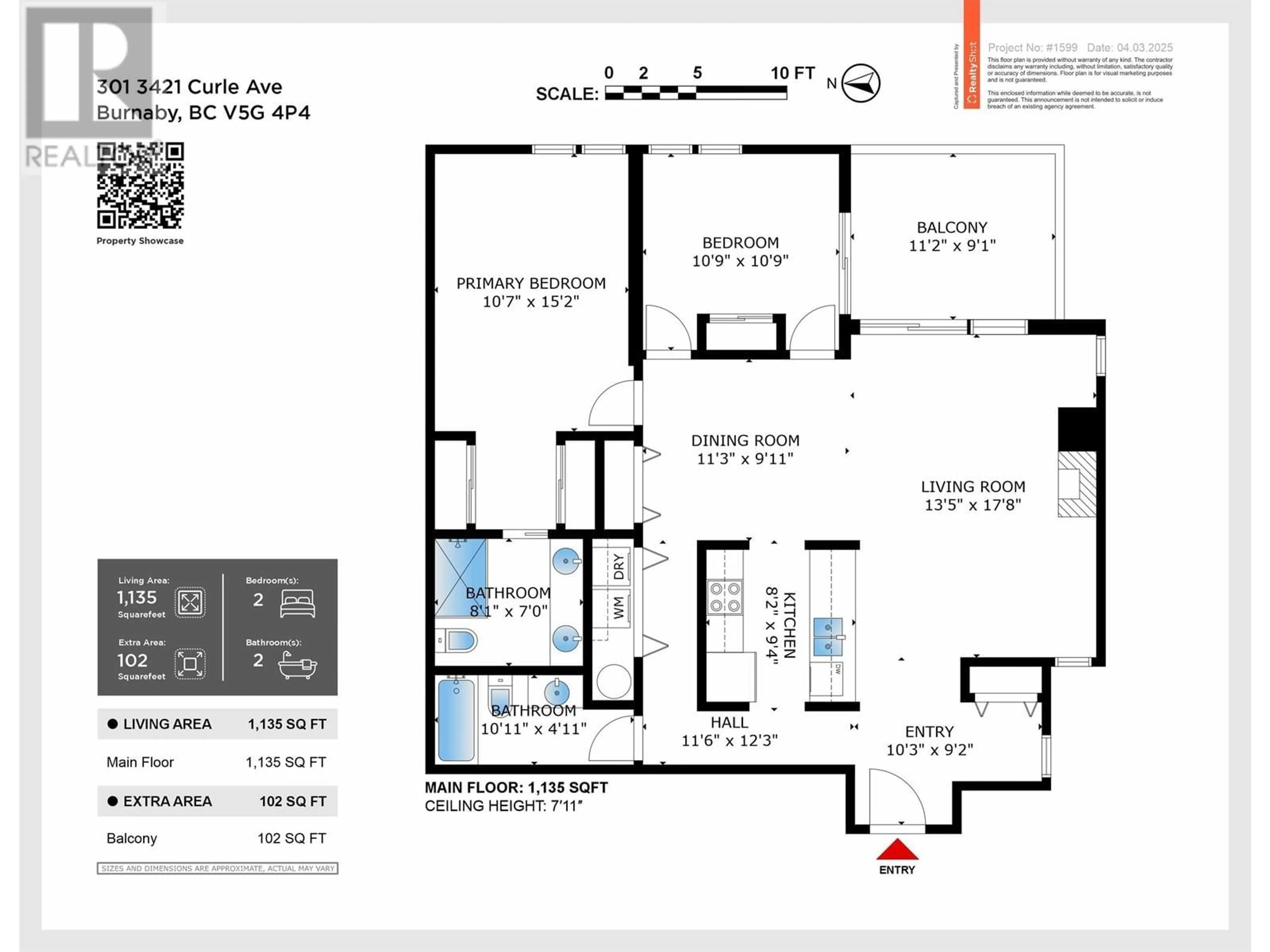 Floor plan for 301 - 3421 CURLE AVENUE, Burnaby British Columbia V5G4P4