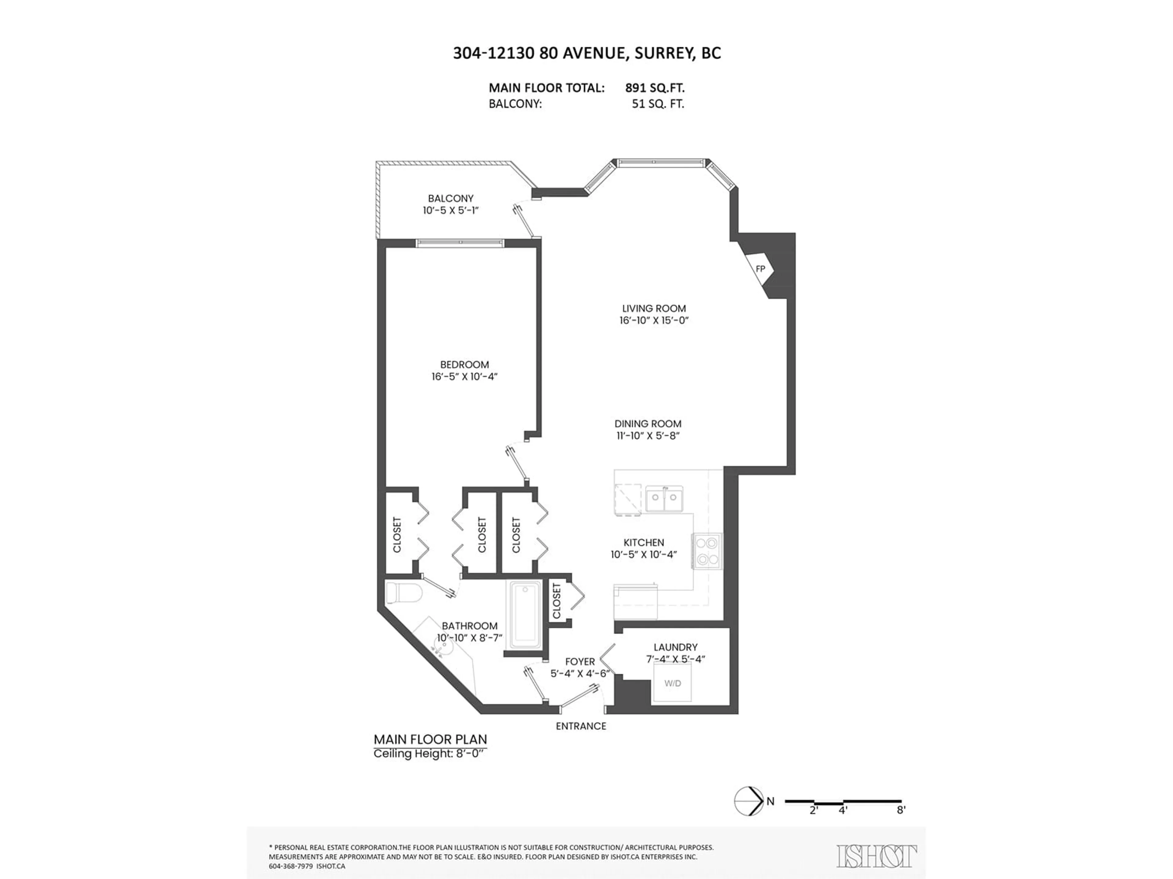 Floor plan for 304 - 12130 80, Surrey British Columbia V3W0V2