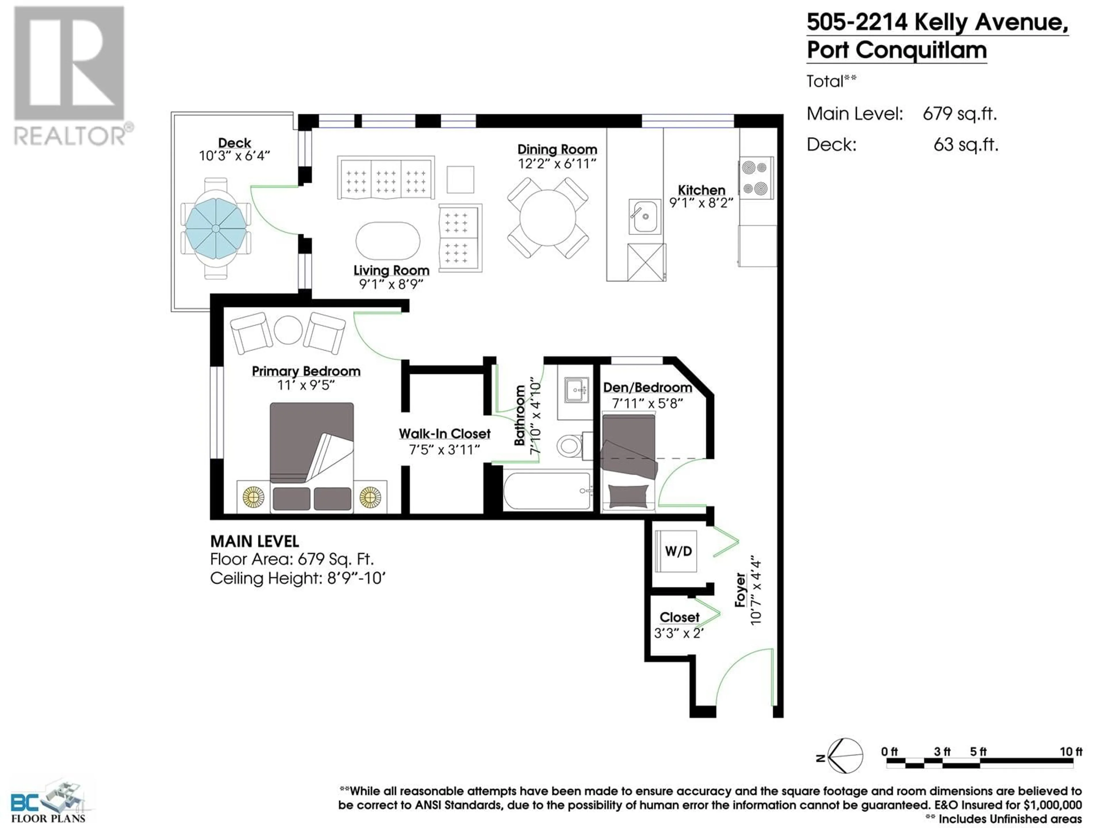Floor plan for 505 - 2214 KELLY AVENUE, Port Coquitlam British Columbia V3C0E5
