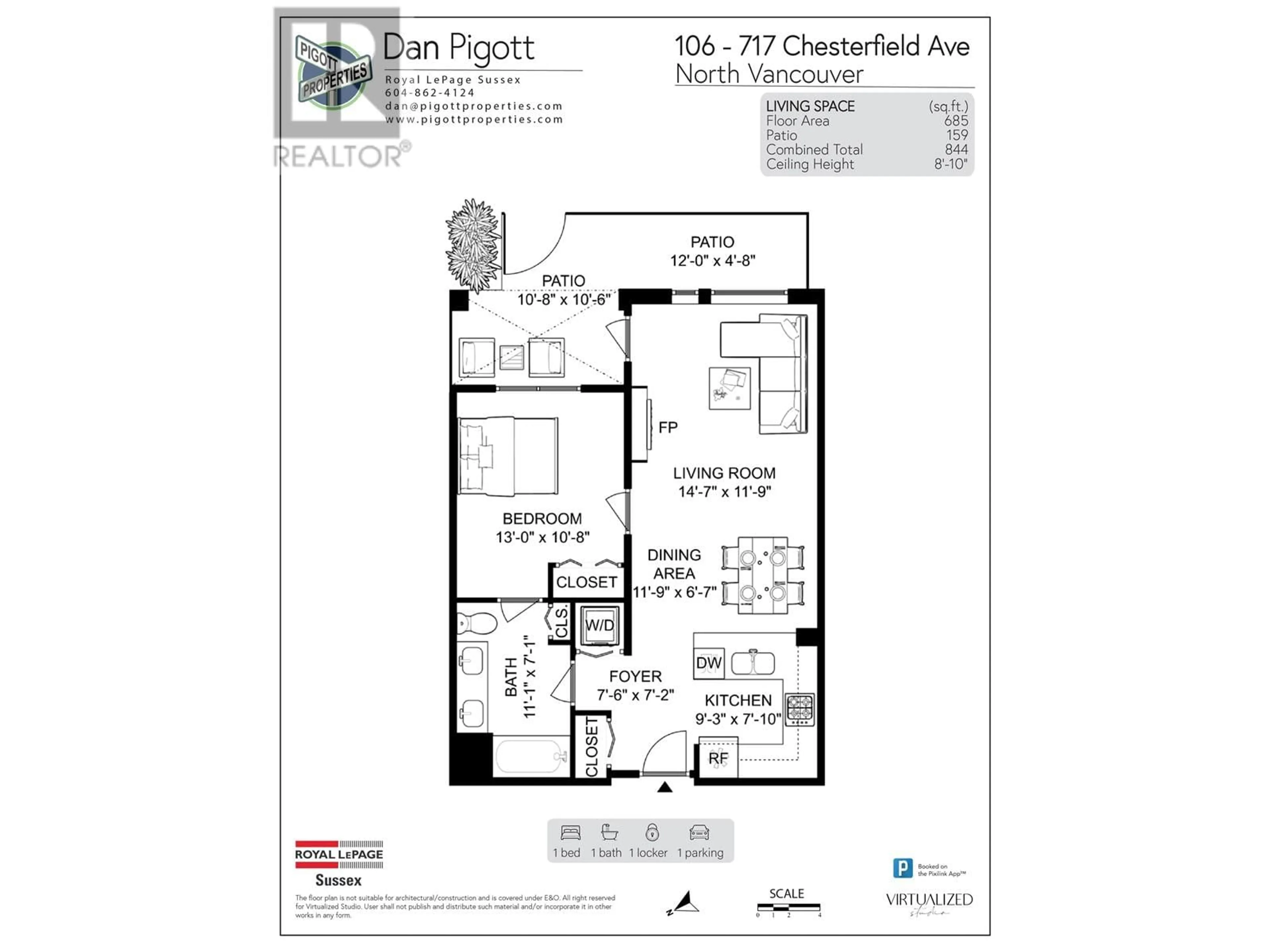 Floor plan for 106 - 717 CHESTERFIELD AVENUE, North Vancouver British Columbia V7M3L8