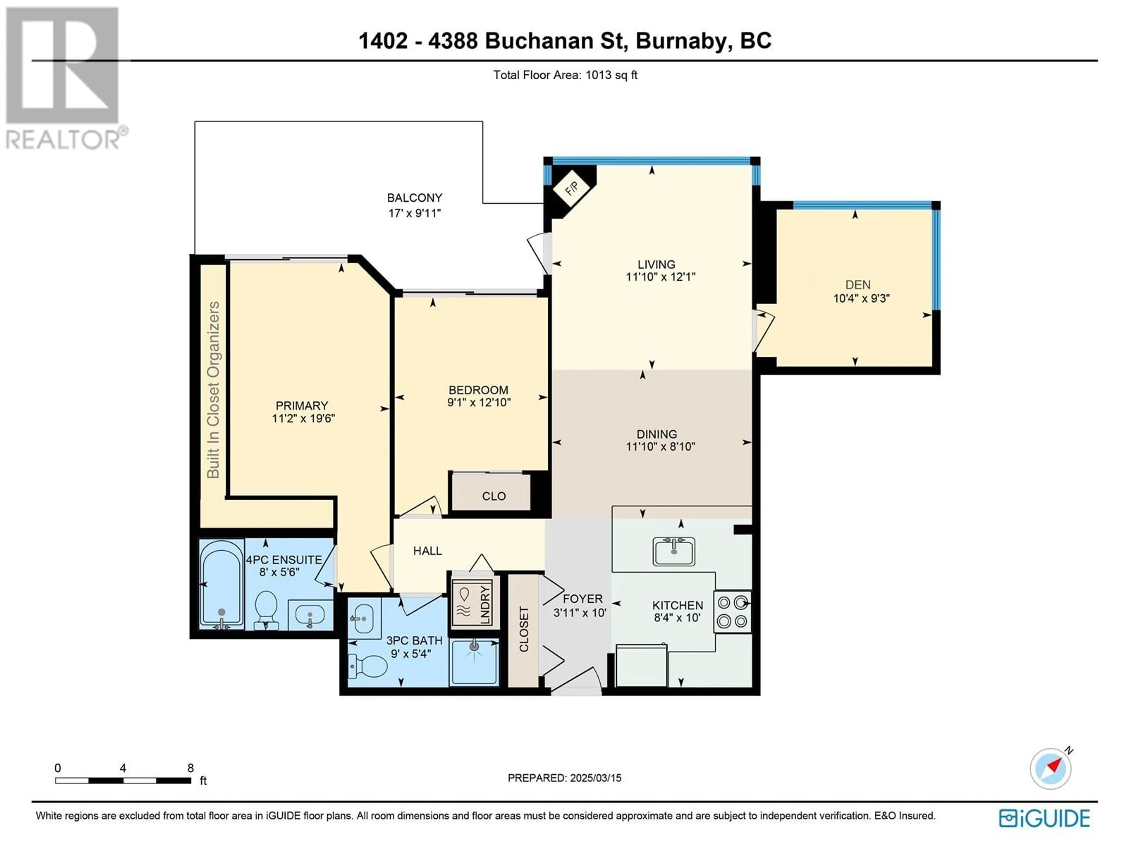 Floor plan for 1402 - 4388 BUCHANAN STREET, Burnaby British Columbia V5C6R8