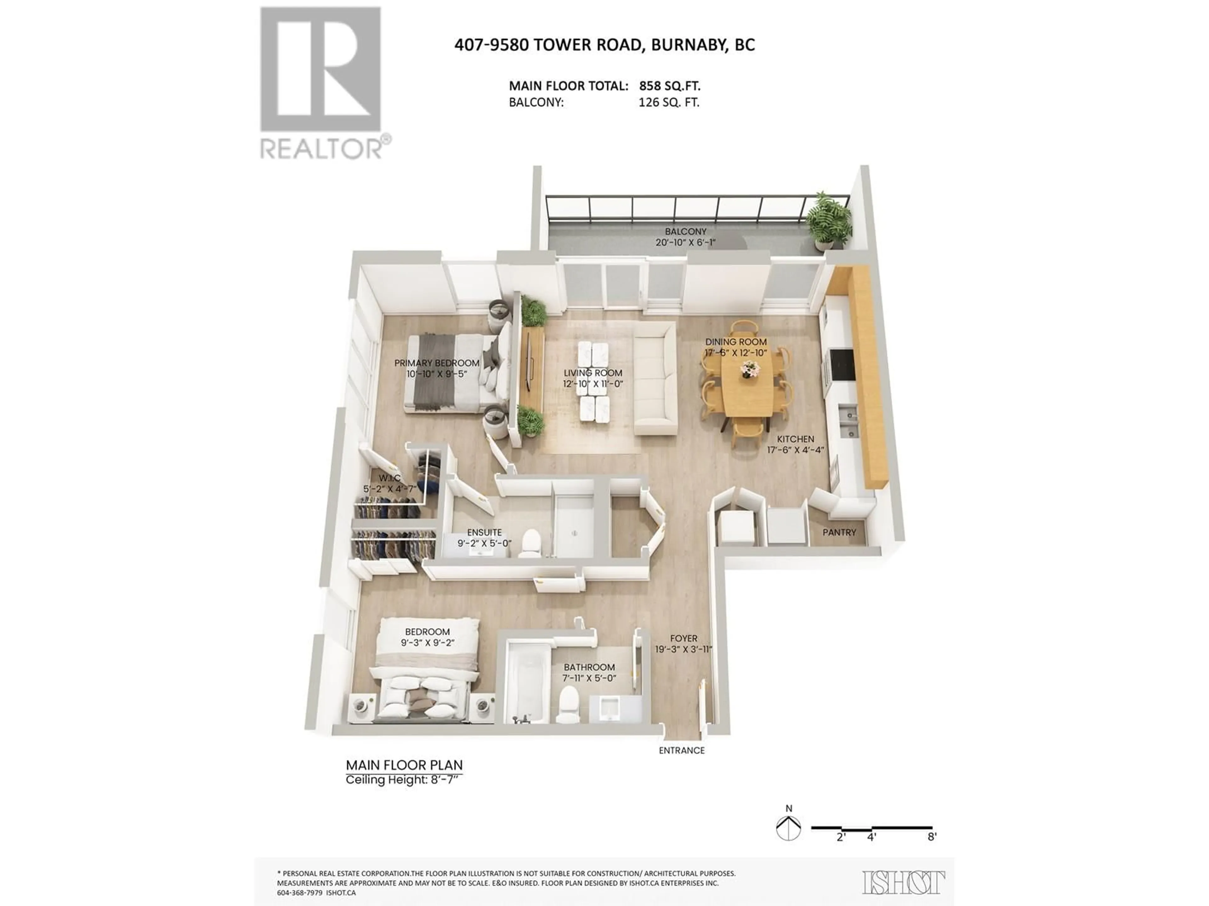 Floor plan for 407 - 9580 TOWER ROAD, Burnaby British Columbia V5A0G5