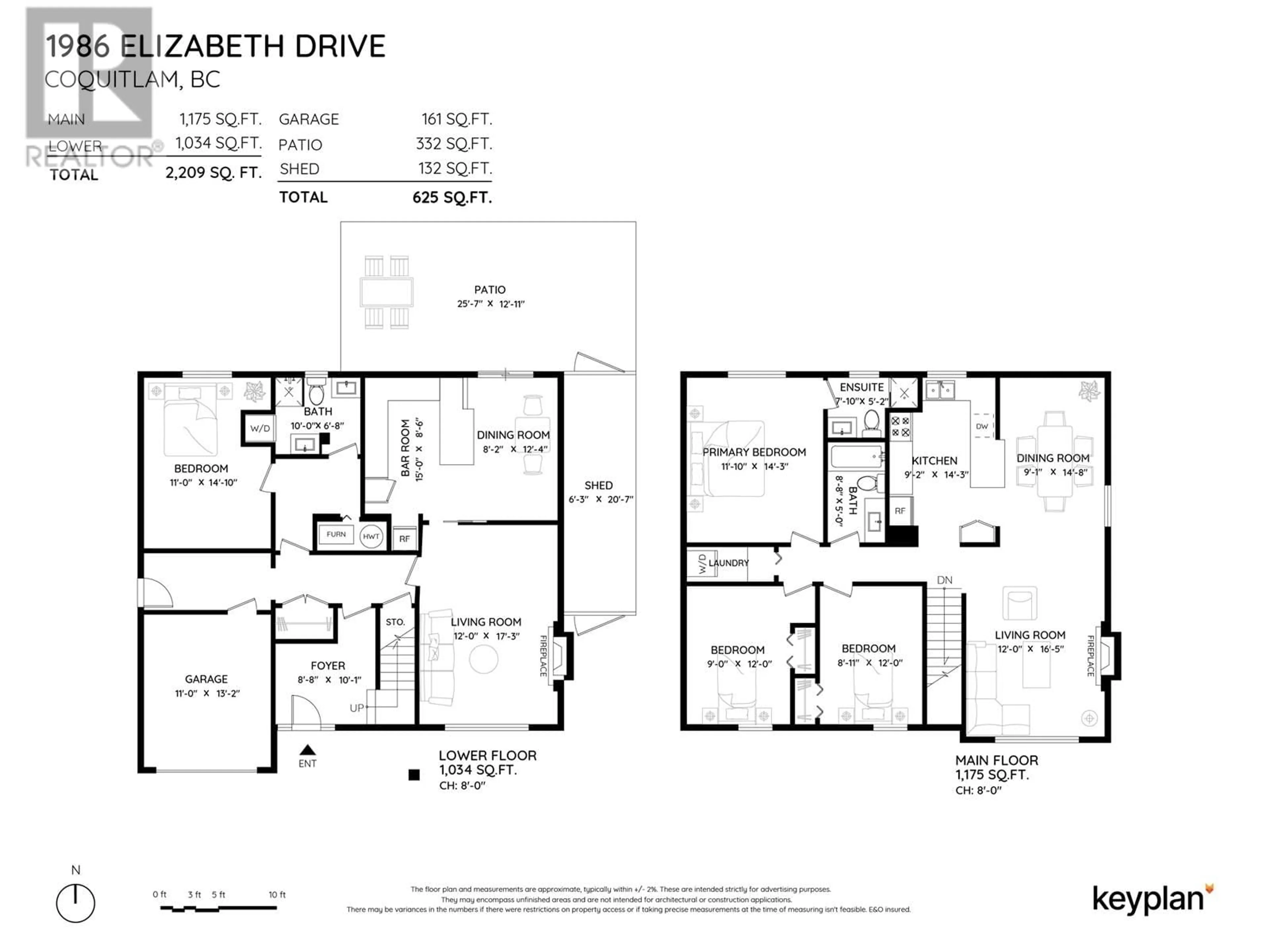 Floor plan for 1986 ELIZABETH DRIVE, Coquitlam British Columbia V3E1X8