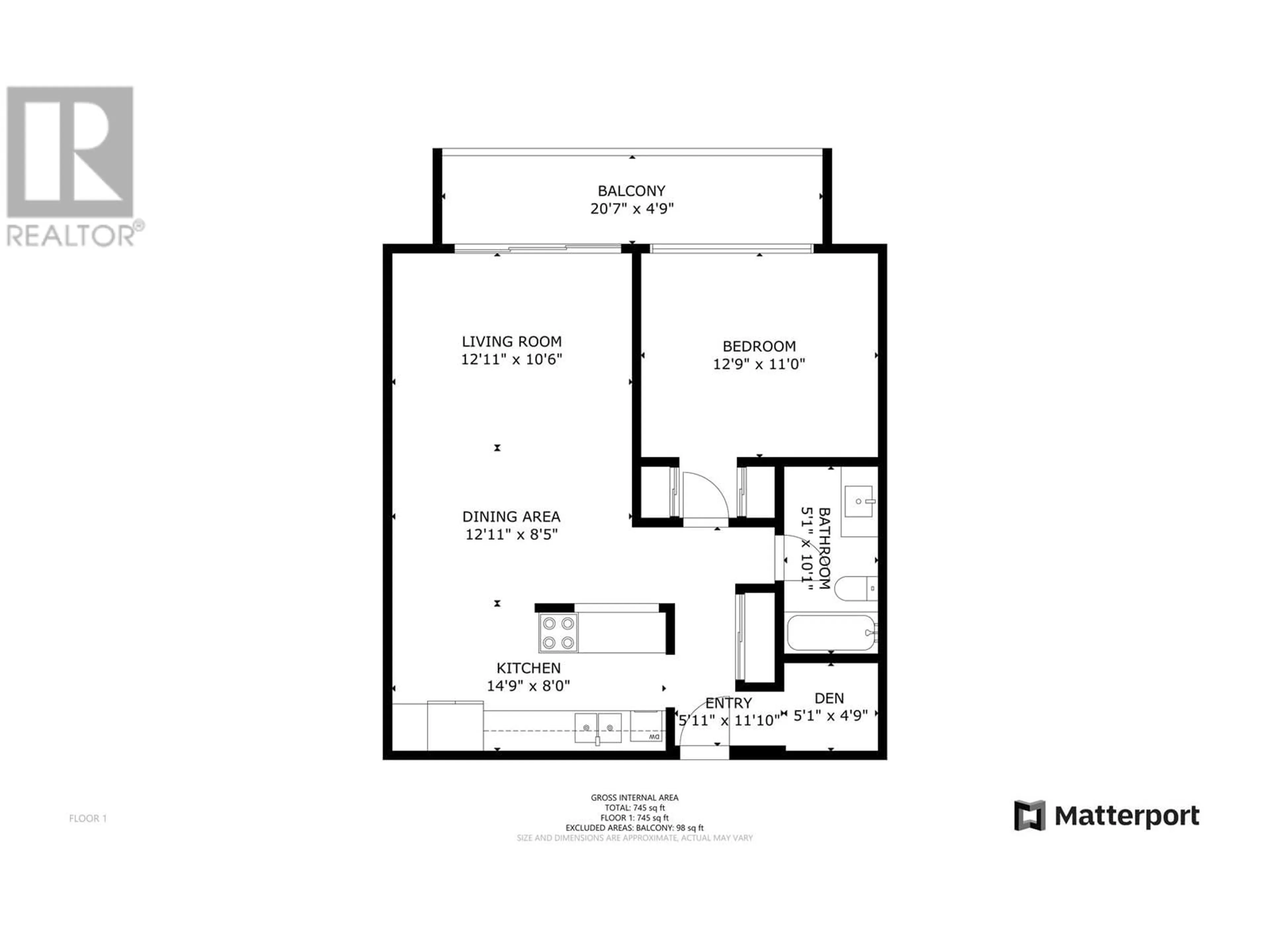 Floor plan for 306 - 7180 LINDEN AVENUE, Burnaby British Columbia V5E3G6
