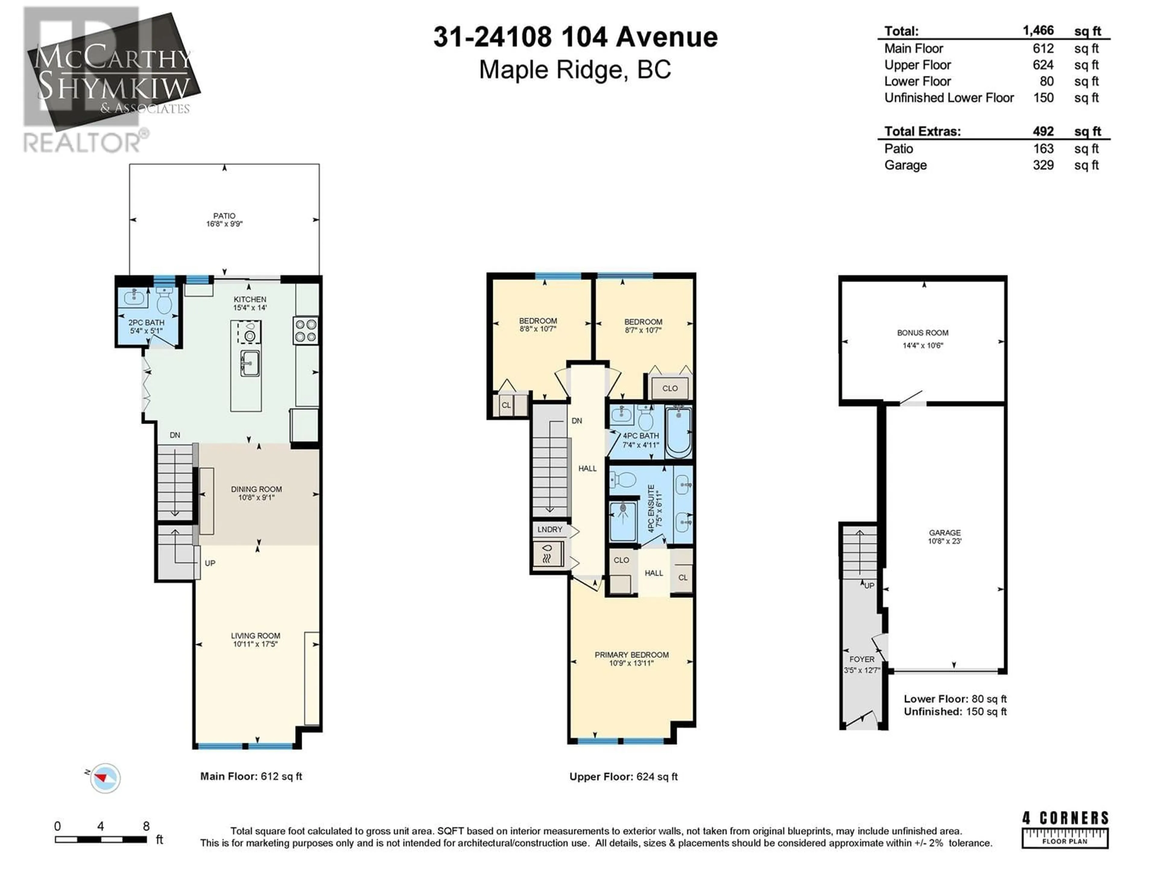 Floor plan for 31 - 24108 104 AVENUE, Maple Ridge British Columbia V2W0J5