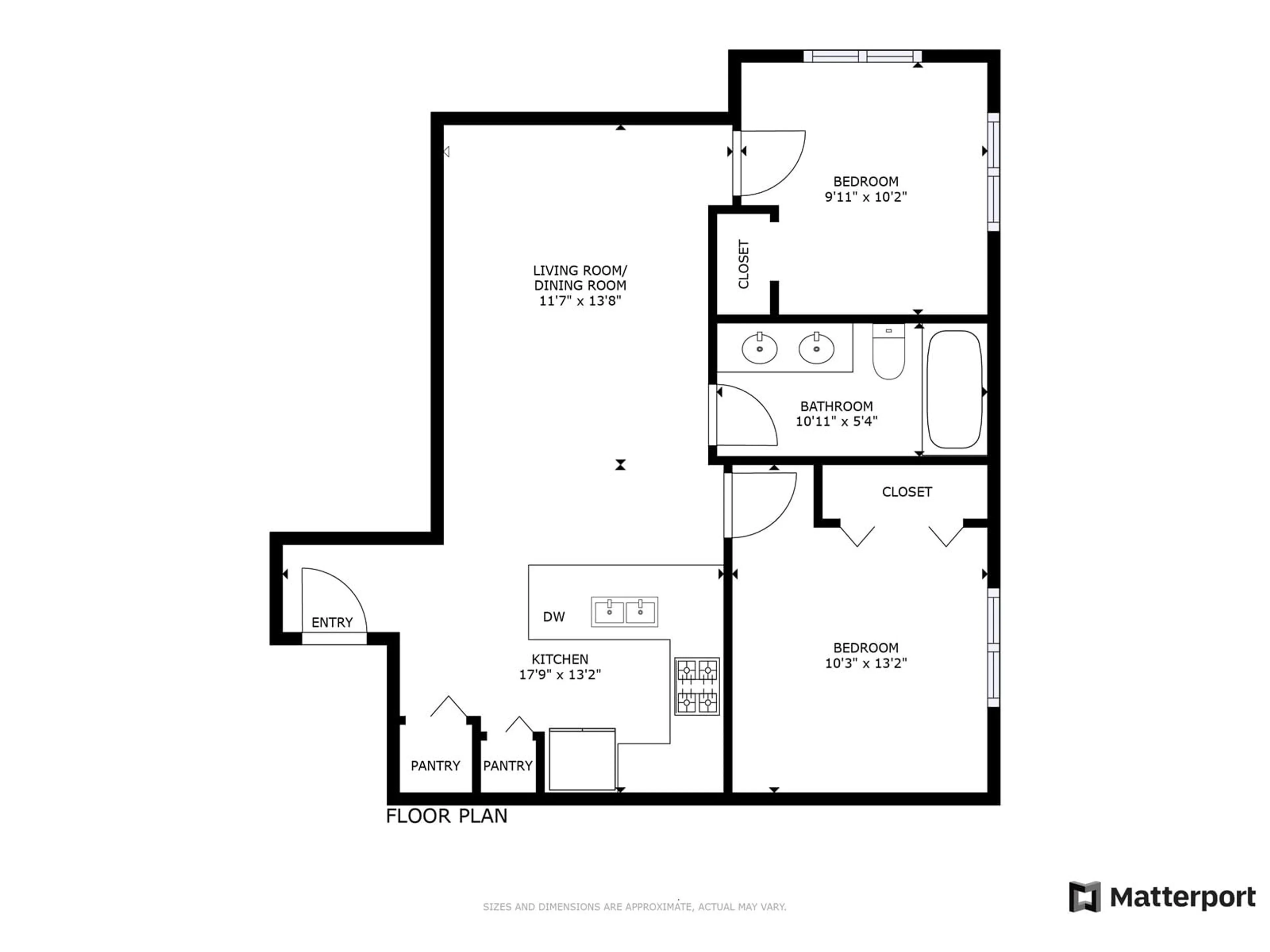 Floor plan for 608 - 13978 FRASER, Surrey British Columbia V3T0P2