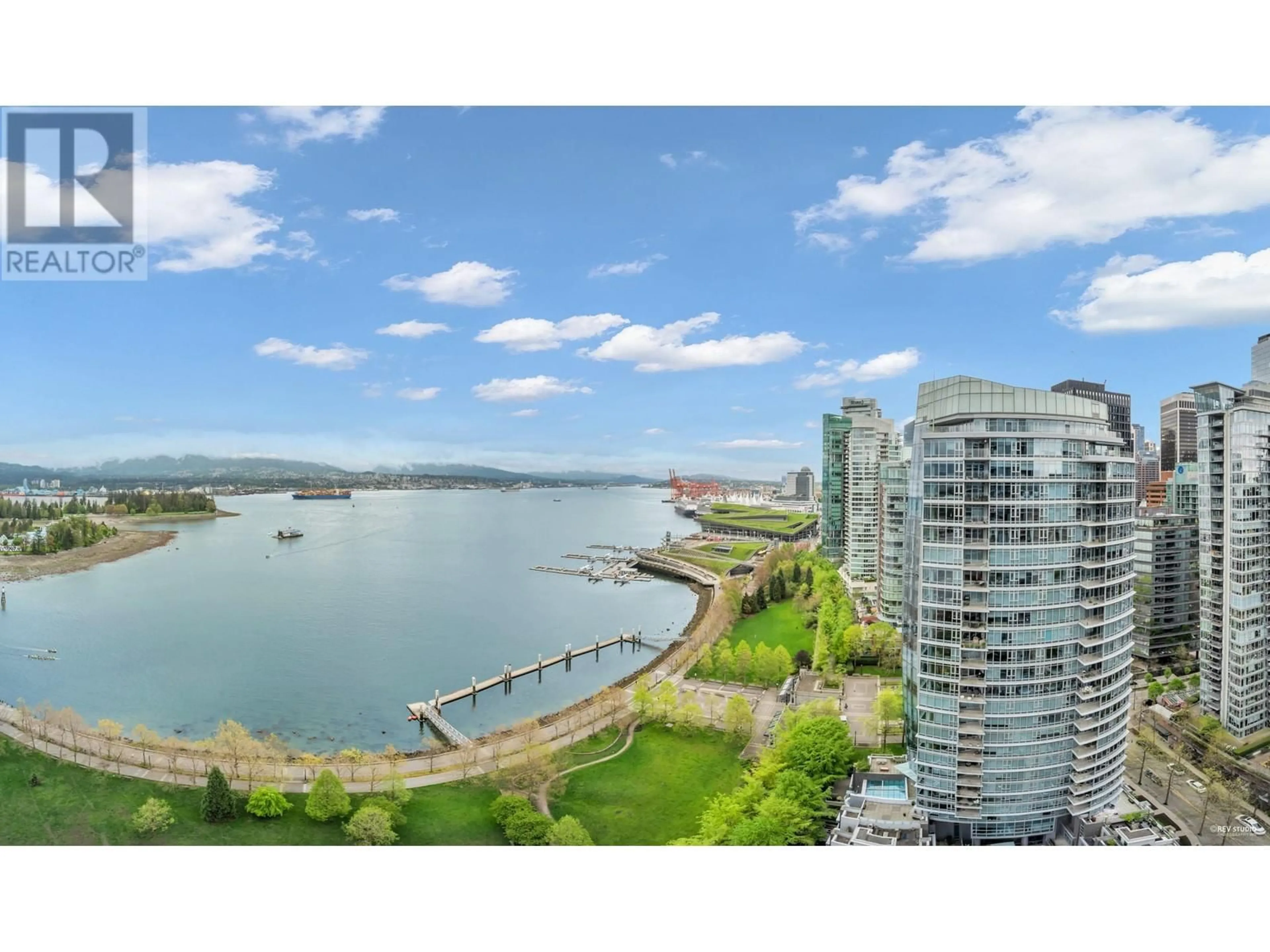 A pic from outside/outdoor area/front of a property/back of a property/a pic from drone, water/lake/river/ocean view for 2502 - 1281 CORDOVA STREET, Vancouver British Columbia V6C3R5