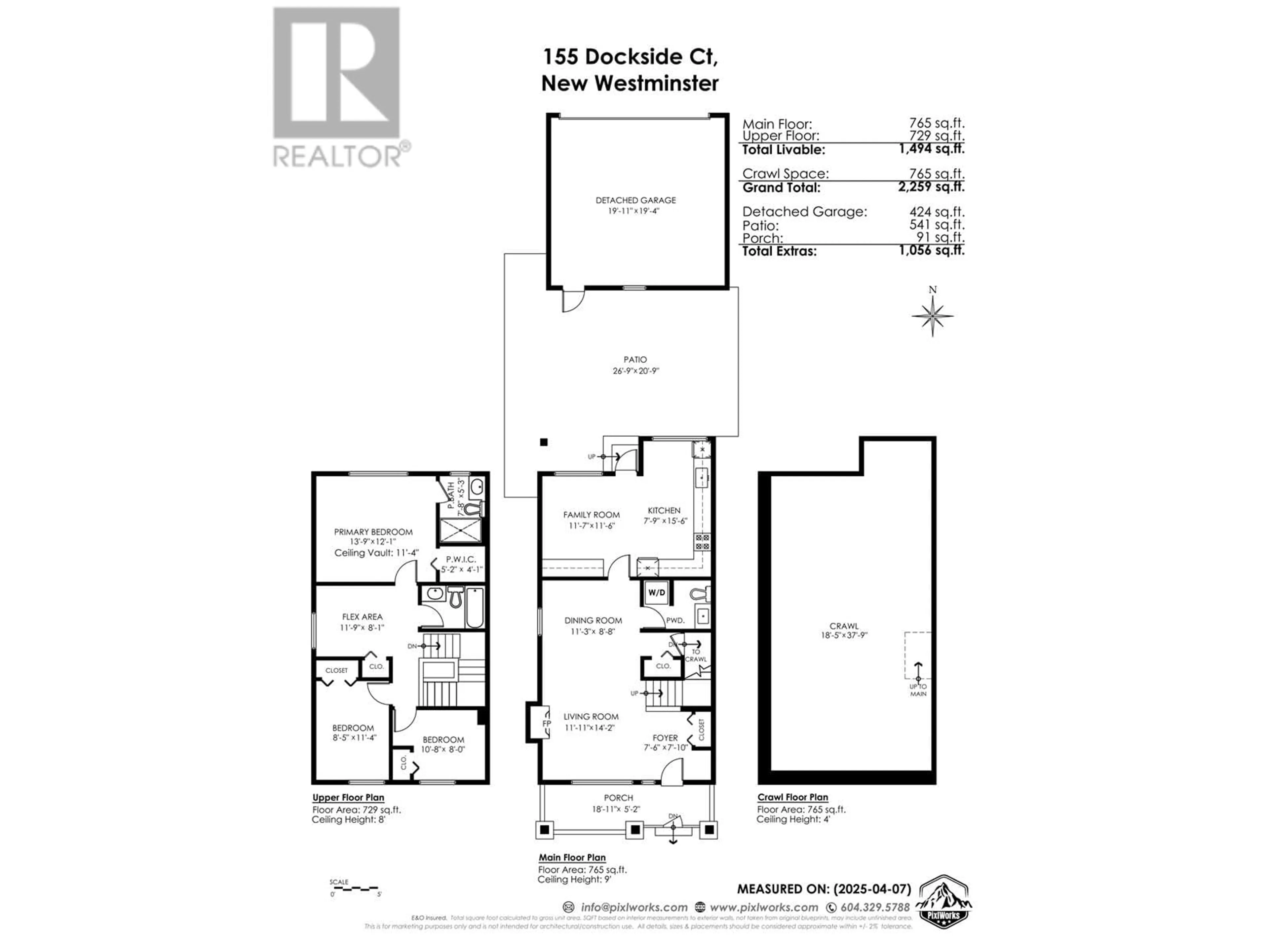 Floor plan for 155 DOCKSIDE COURT, New Westminster British Columbia V3M0B2