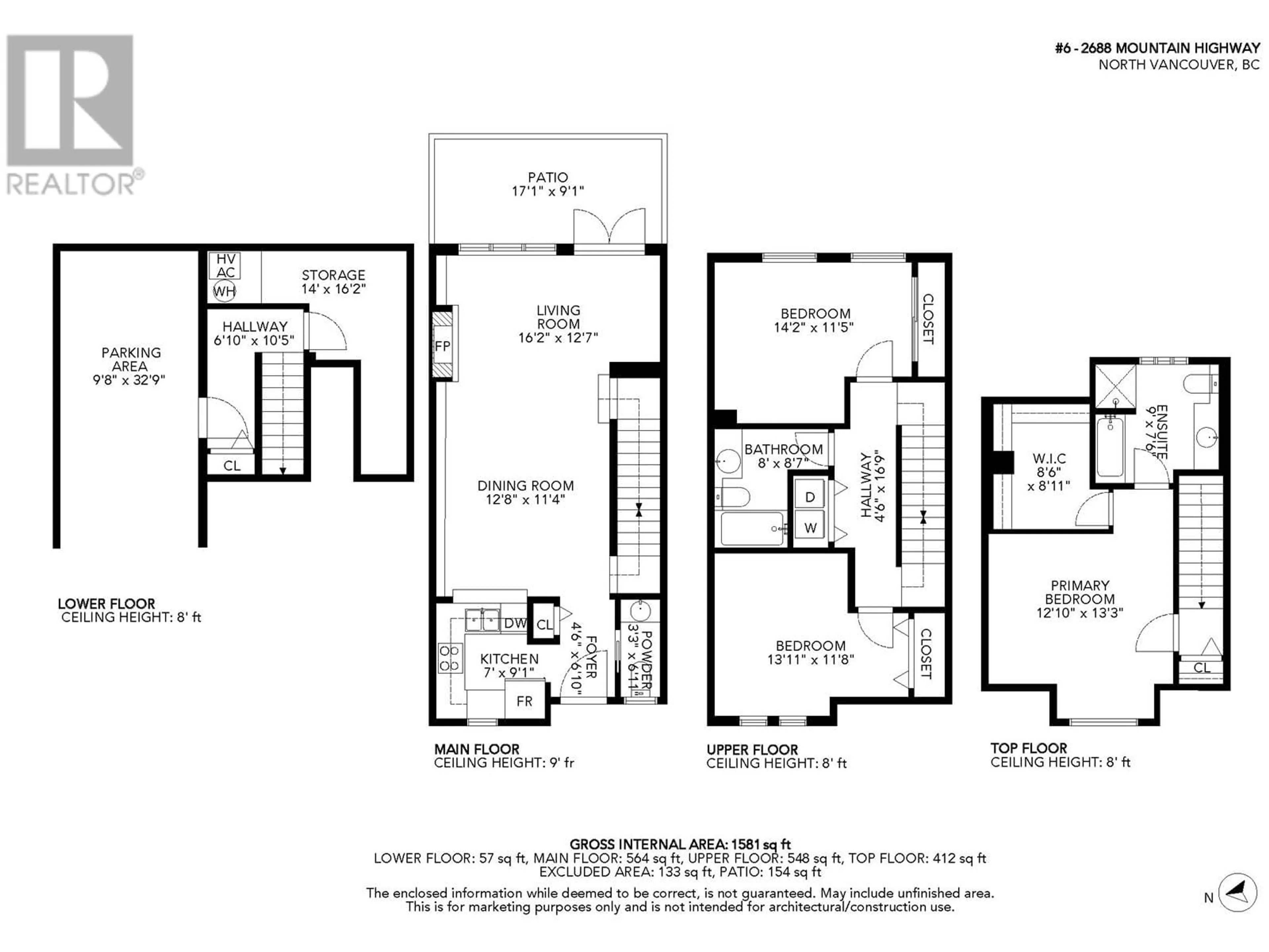 Floor plan for 6 - 2688 MOUNTAIN HIGHWAY, North Vancouver British Columbia V7J2N5