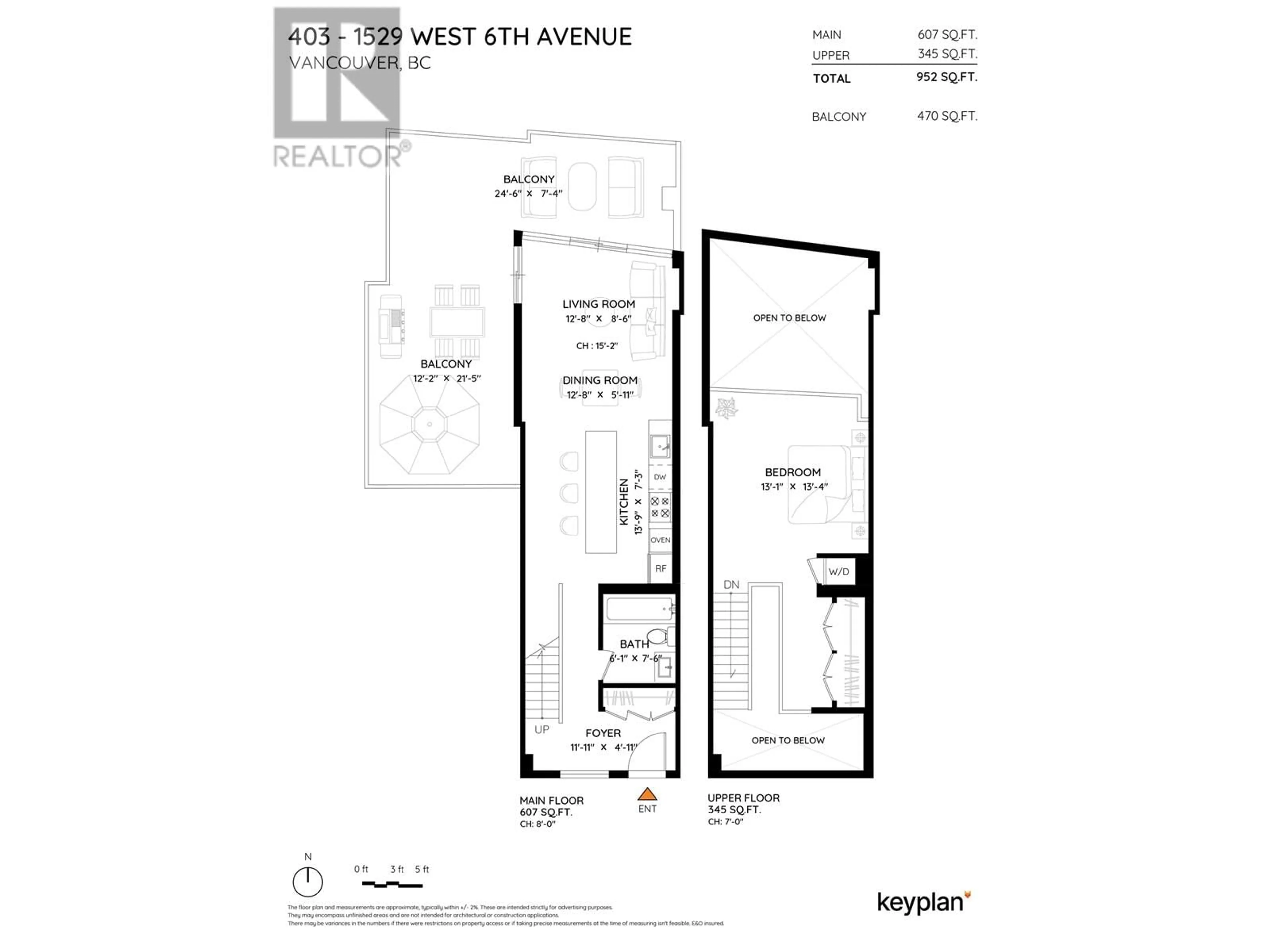 Floor plan for 403 - 1529 6TH AVENUE, Vancouver British Columbia V6J1R1