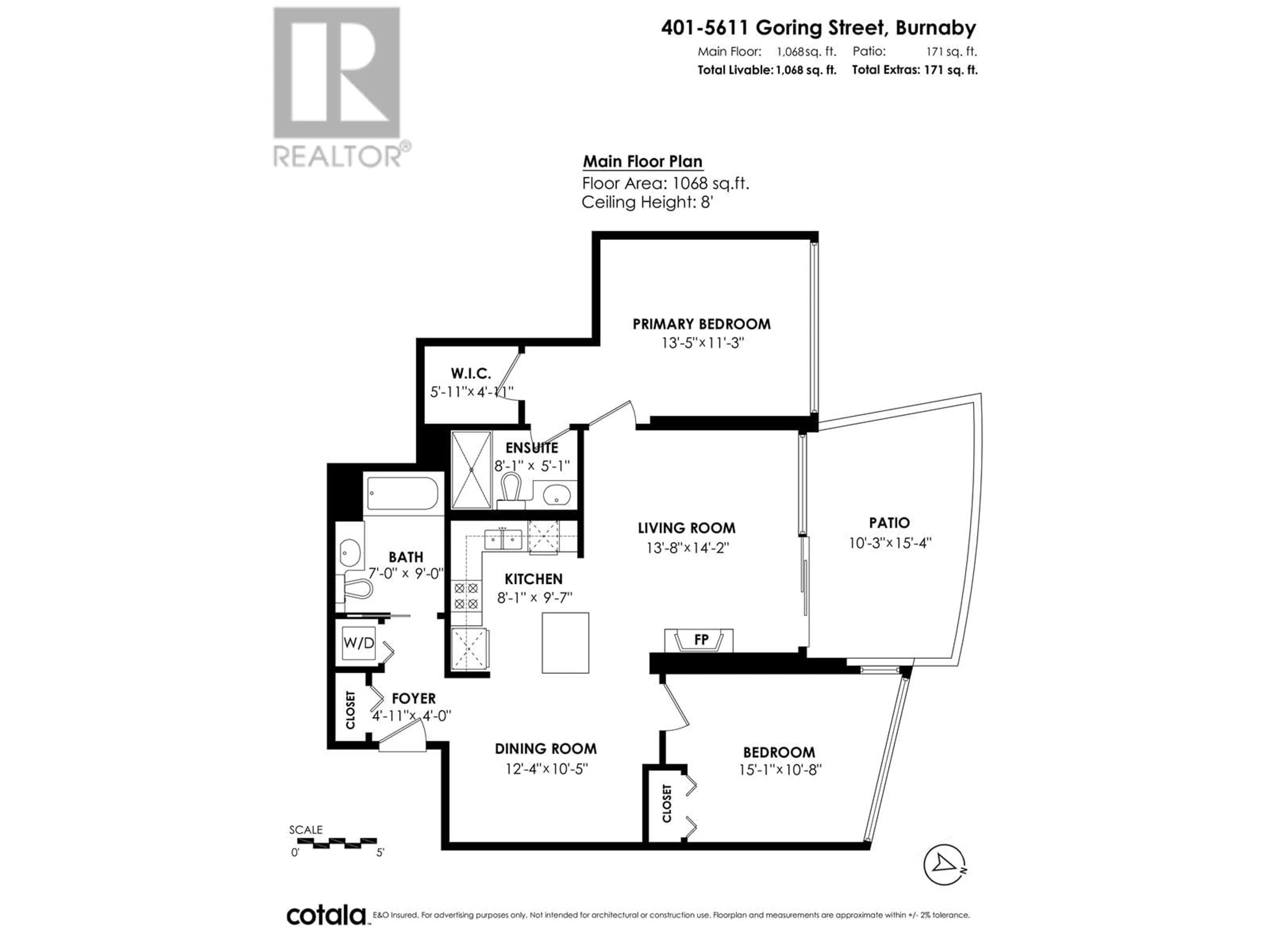 Floor plan for 401 - 5611 GORING STREET, Burnaby British Columbia V5B0A8