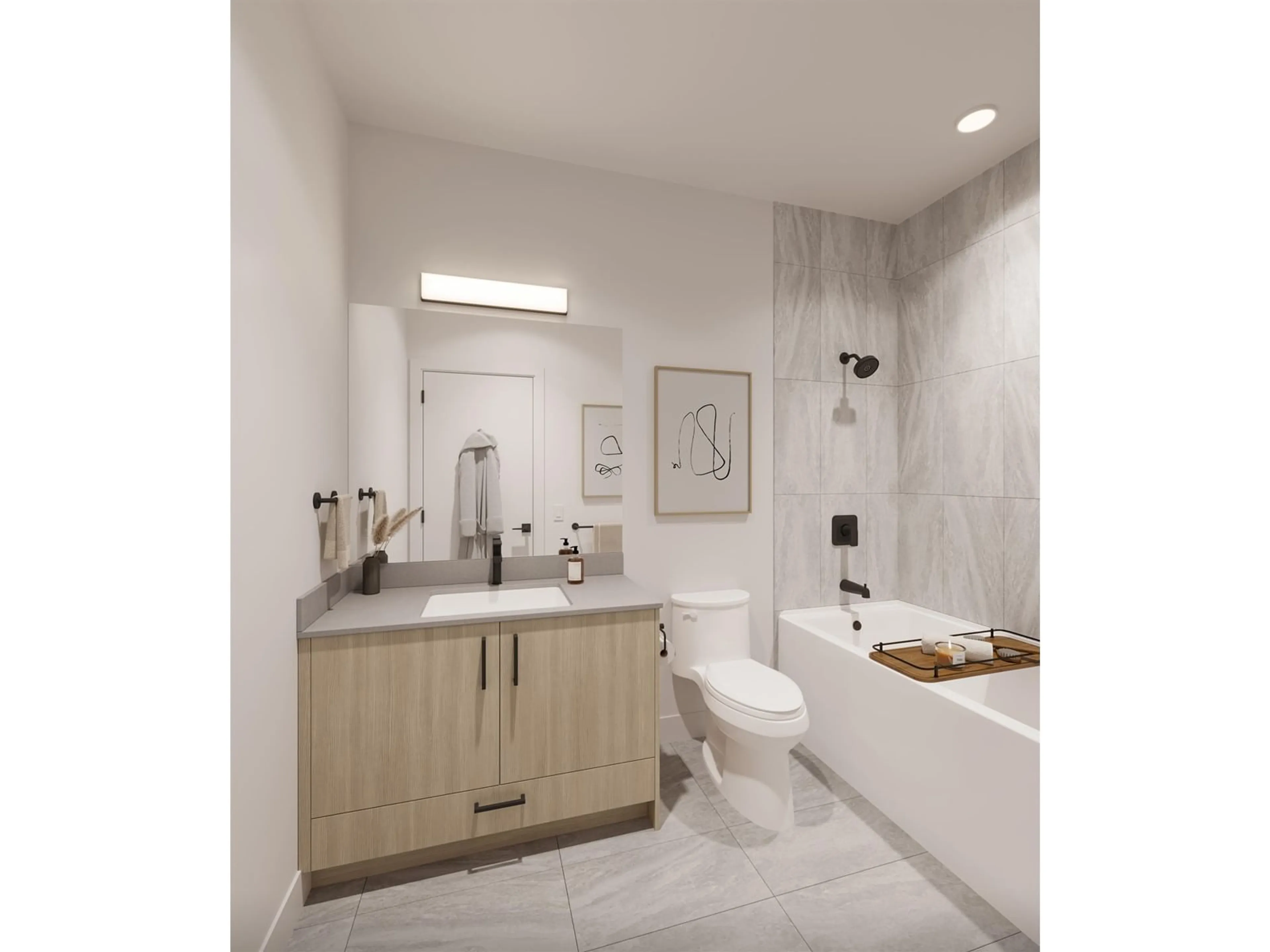 Contemporary bathroom, ceramic/tile floor for A608 - 8230 208B, Langley British Columbia V2Y2C4