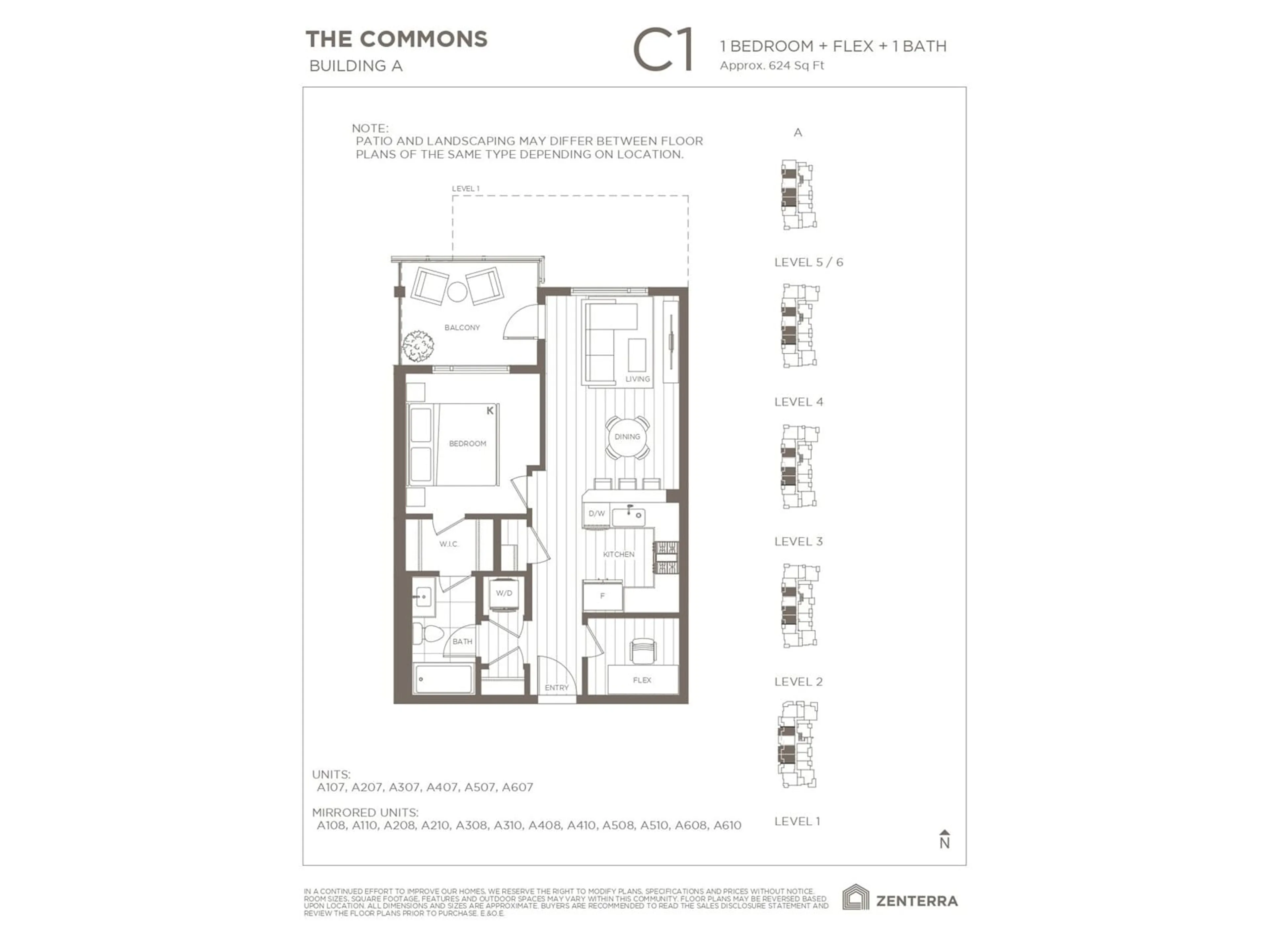 Floor plan for A608 - 8230 208B, Langley British Columbia V2Y2C4