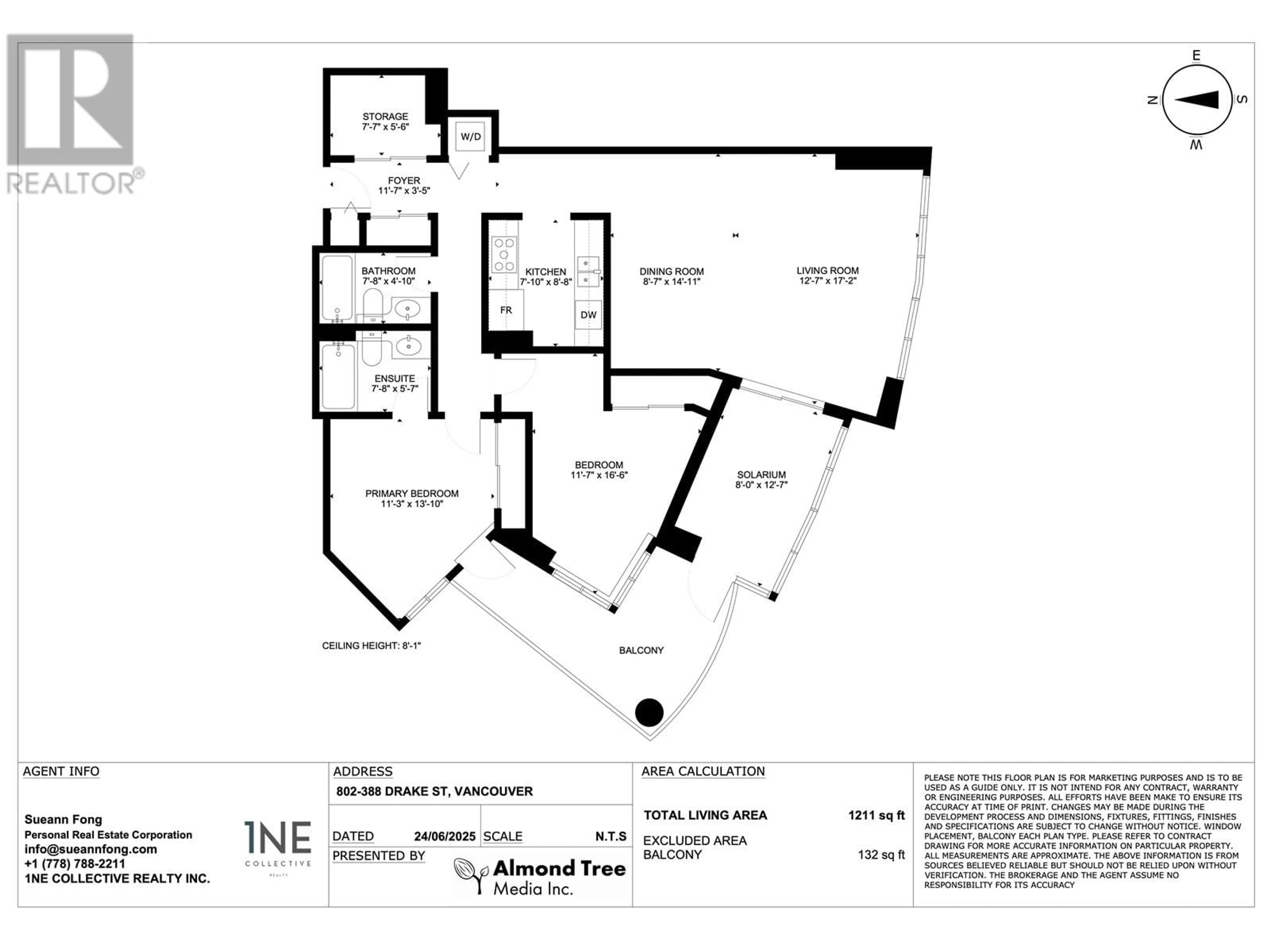 Floor plan for 802 - 388 DRAKE STREET, Vancouver British Columbia V6B6A8