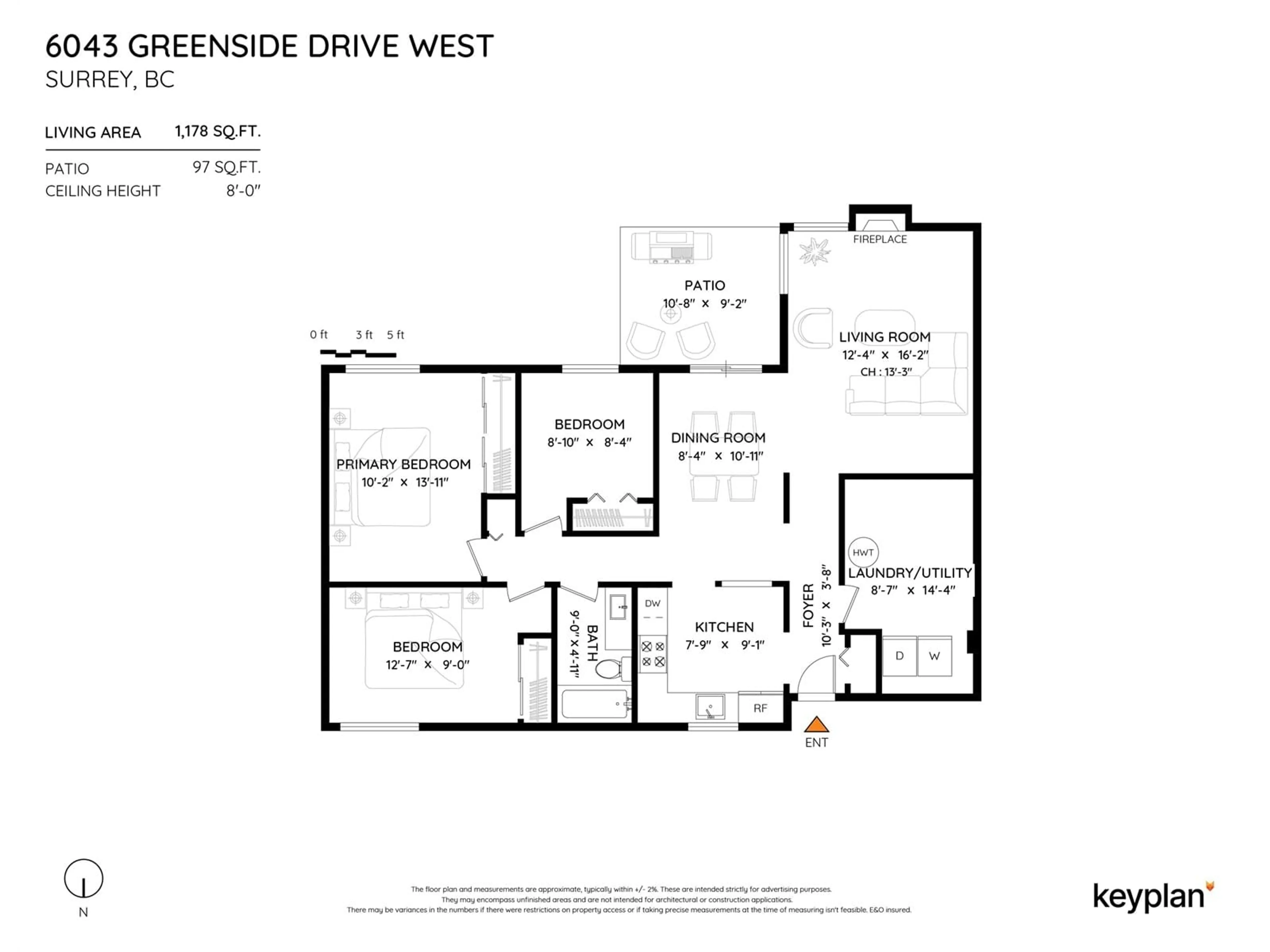 Floor plan for 6043 GREENSIDE WEST, Surrey British Columbia V3S5M8