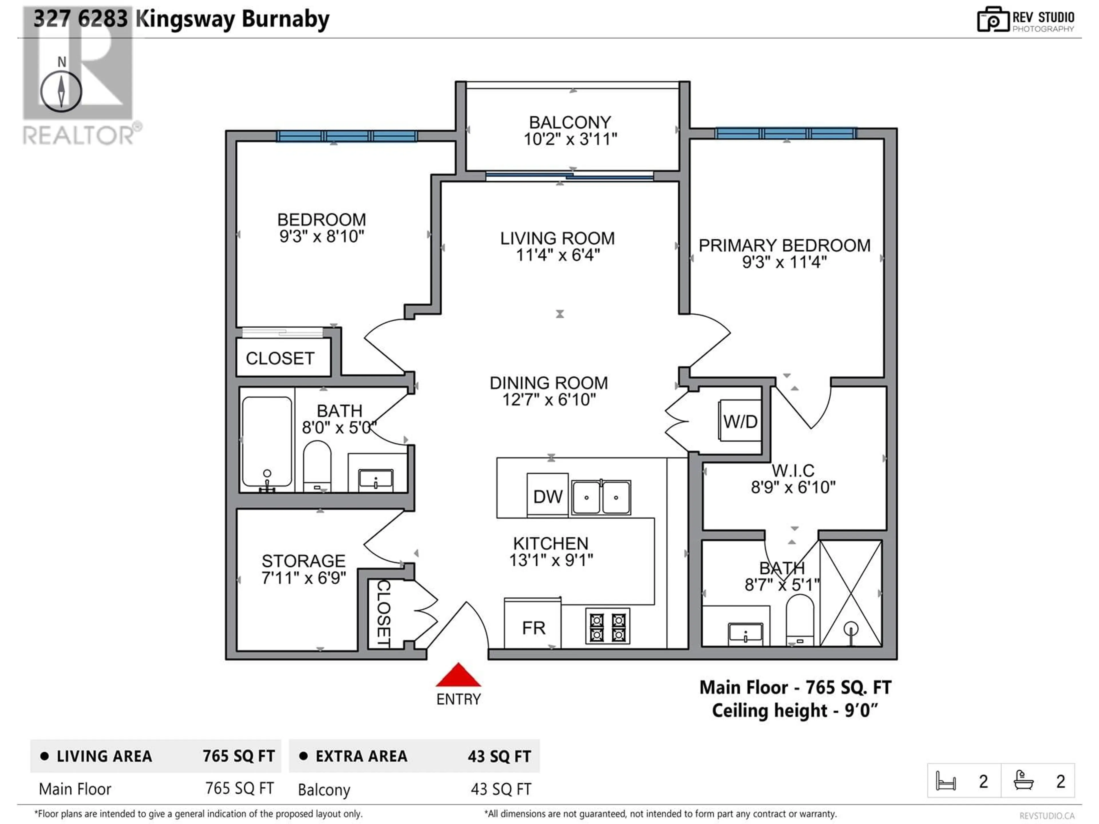 Floor plan for 327 - 6283 KINGSWAY STREET, Burnaby British Columbia V5J0H3