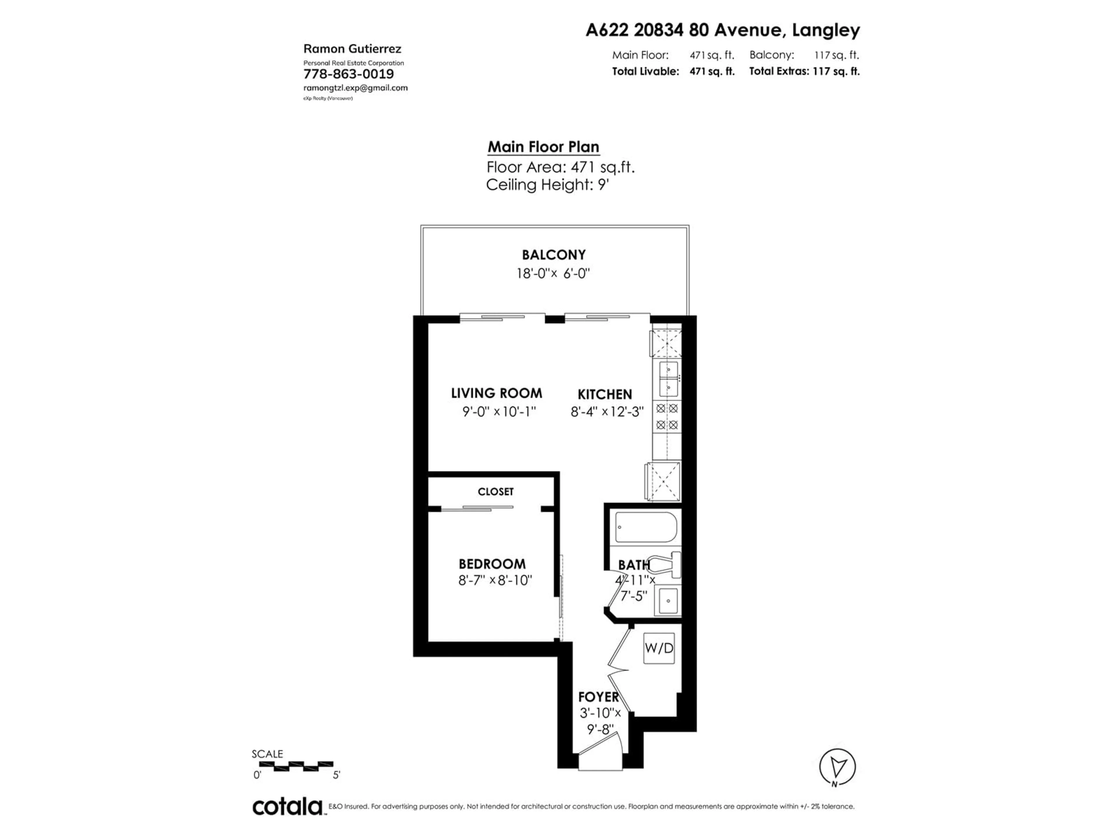 Floor plan for A622 - 20834 80, Langley British Columbia V2Y3M5
