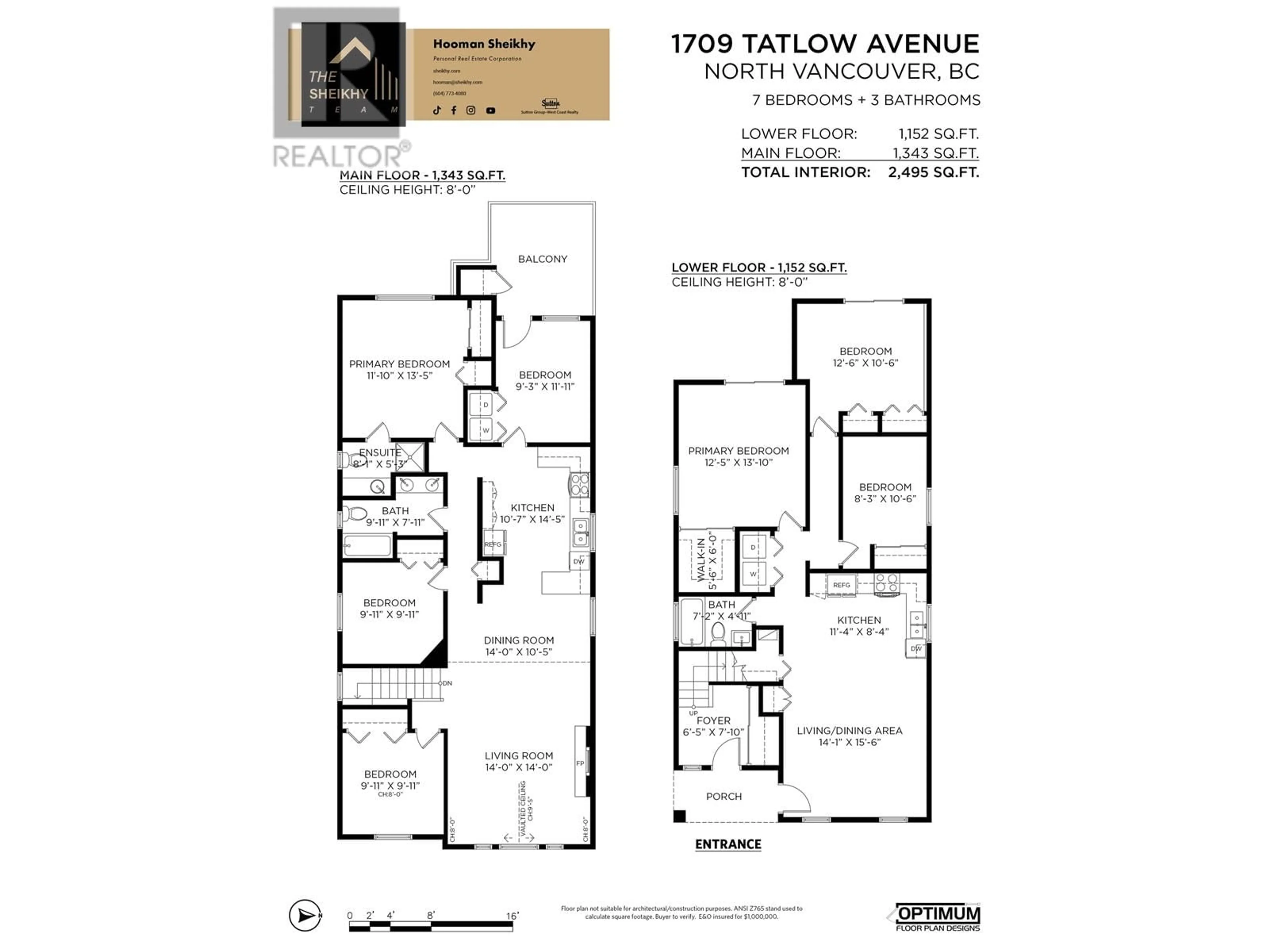 Floor plan for 1709 TATLOW AVENUE, North Vancouver British Columbia V7P3A1