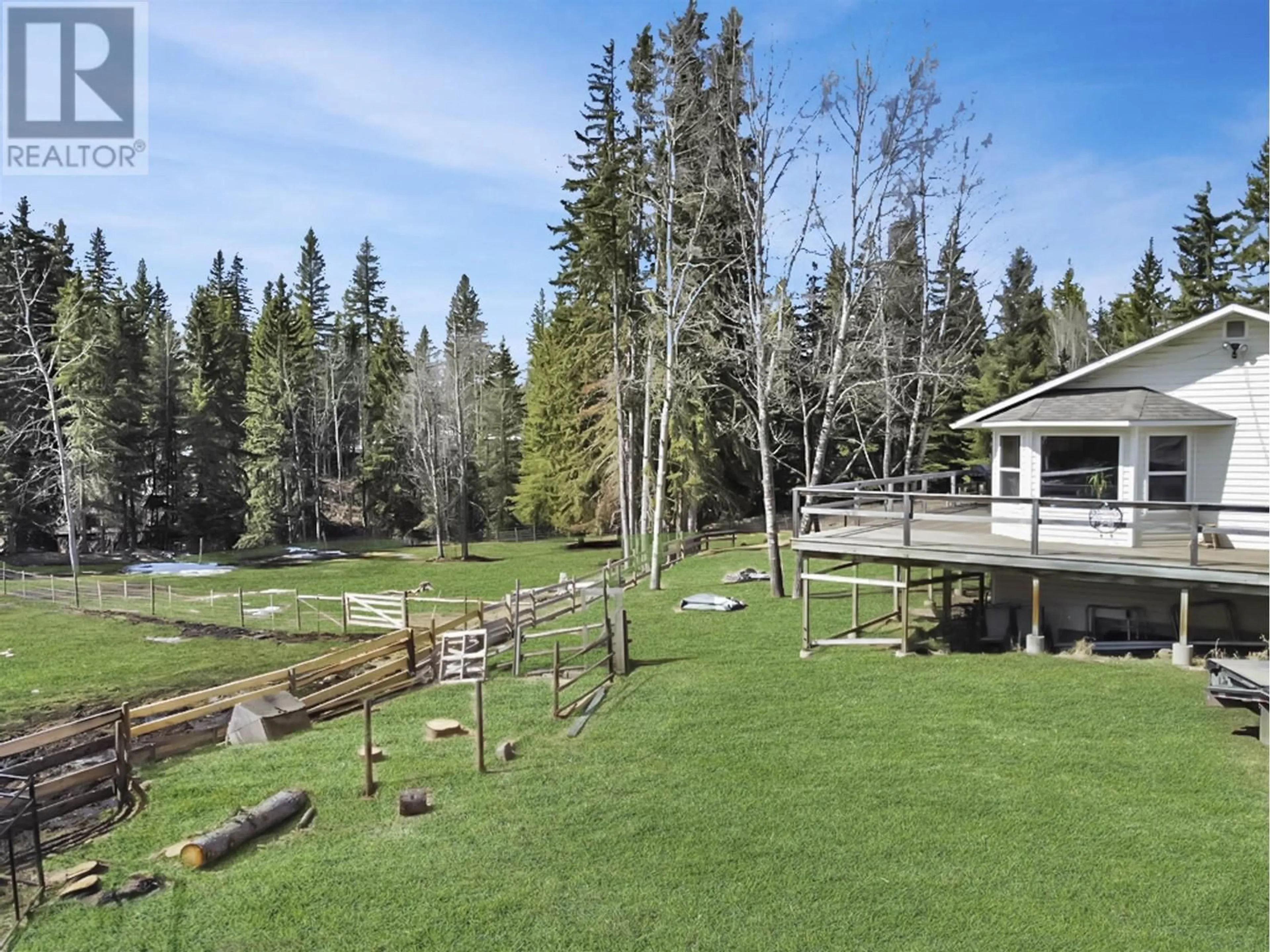 A pic from outside/outdoor area/front of a property/back of a property/a pic from drone, water/lake/river/ocean view for 3736 SPOKIN LAKE ROAD, 150 Mile House British Columbia V0K2G0