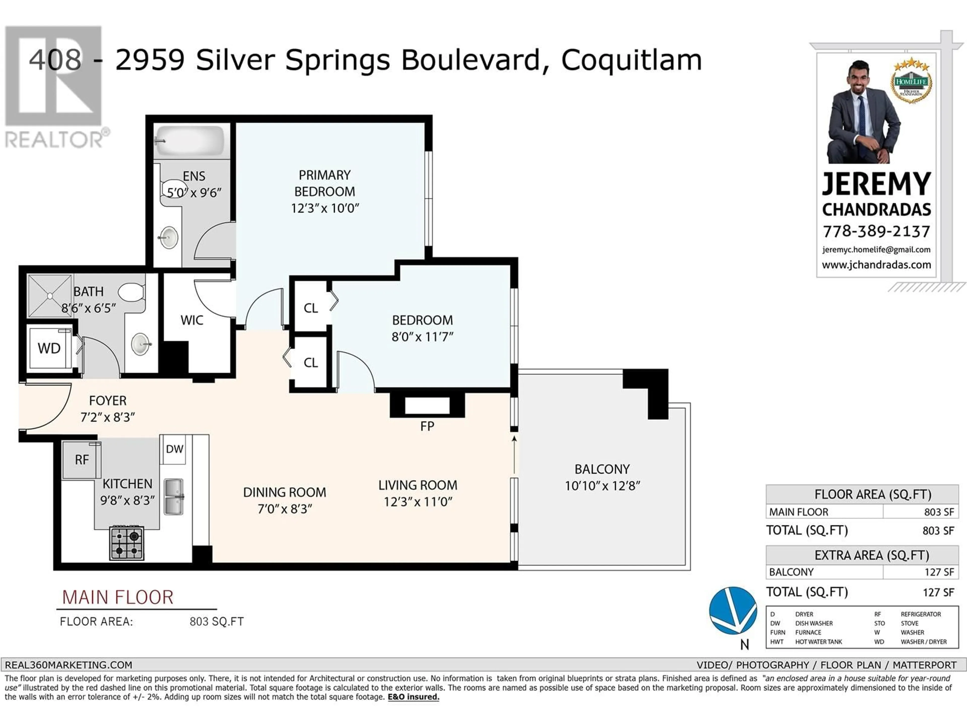 Floor plan for 408 - 2959 SILVER SPRINGS BOULEVARD, Coquitlam British Columbia V3E3S5
