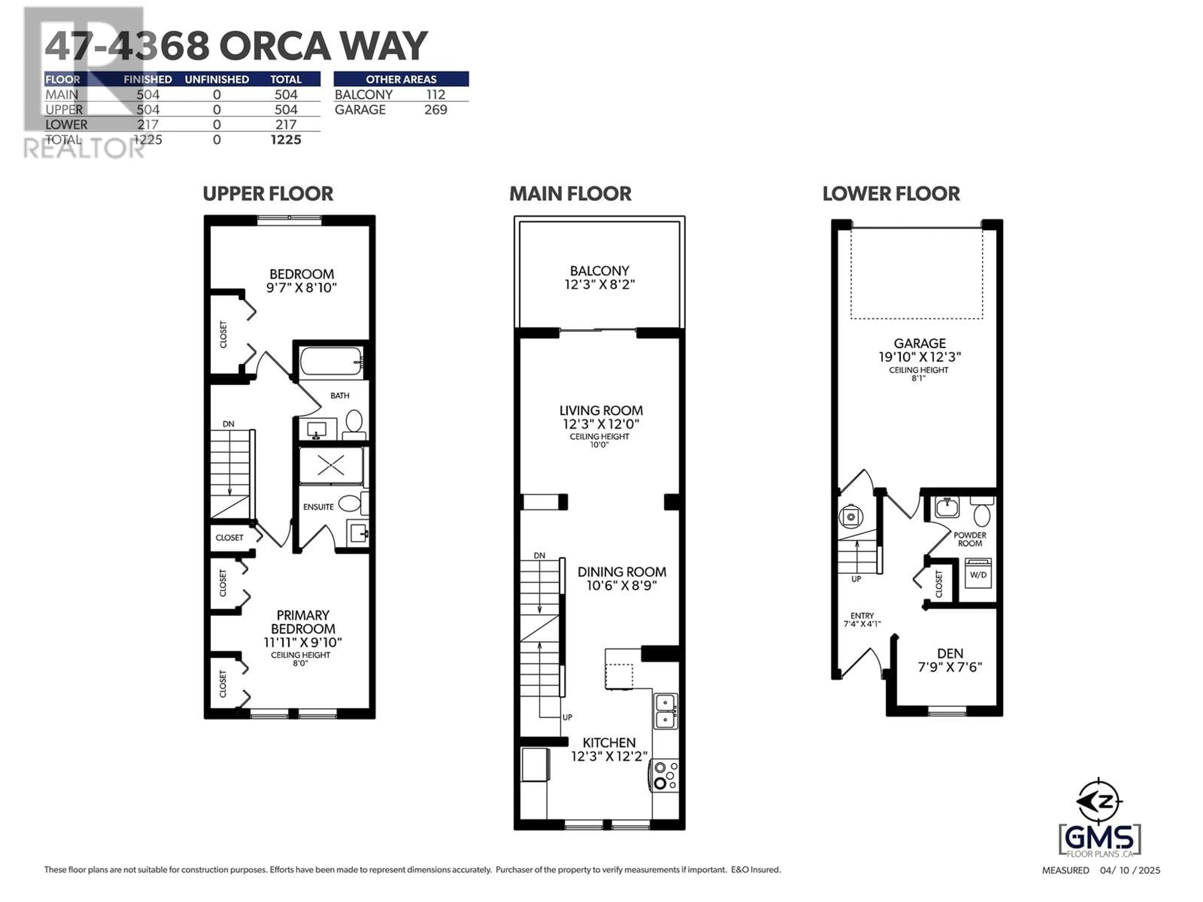 Floor plan for 47 - 4638 ORCA WAY, Tsawwassen British Columbia V4M0C2