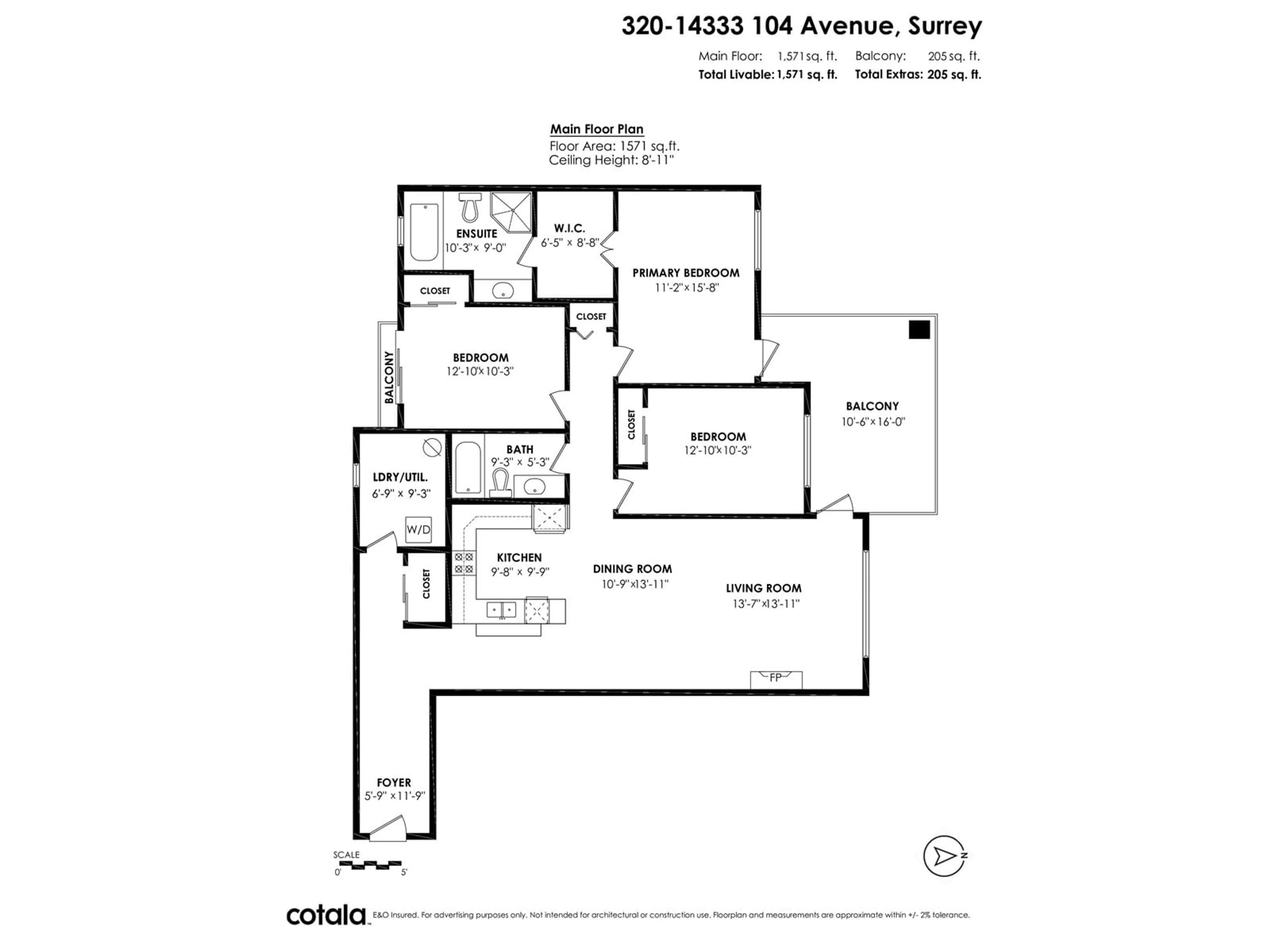 Floor plan for 320 - 14333 104, Surrey British Columbia V3T0E1