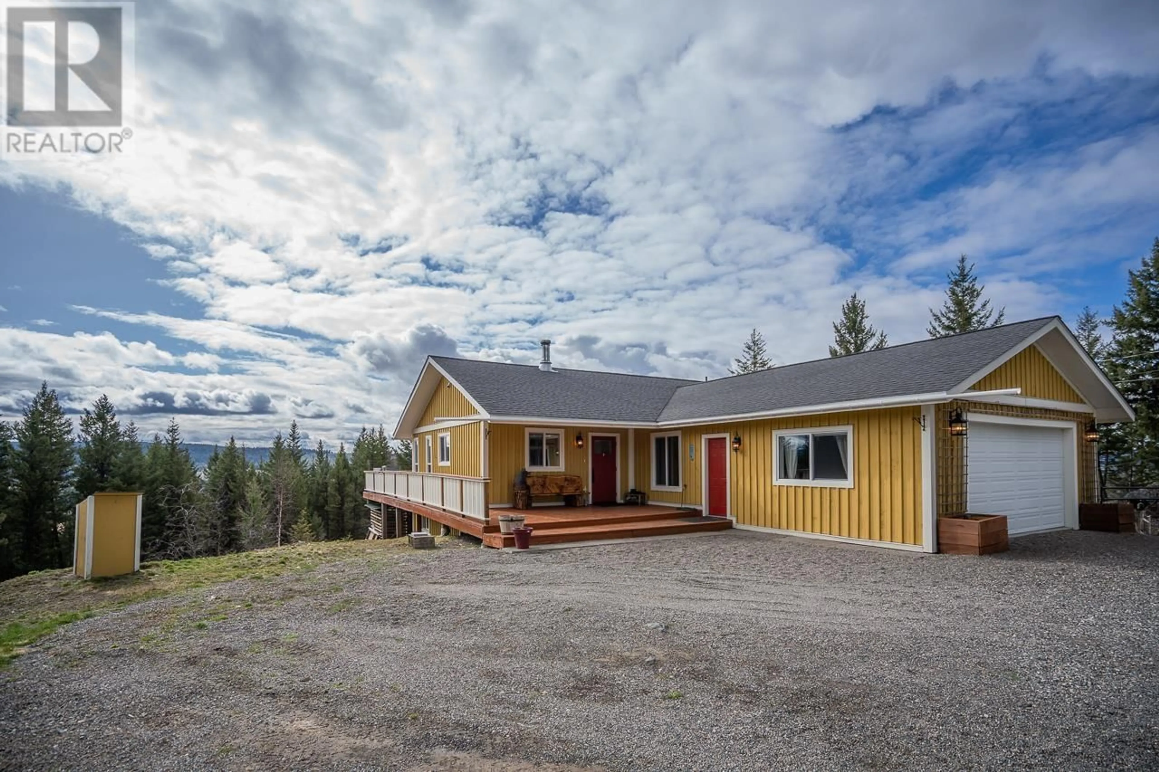 A pic from outside/outdoor area/front of a property/back of a property/a pic from drone, mountain view for 6326 SPURAWAY DRIVE, Forest Grove British Columbia V0K1M0