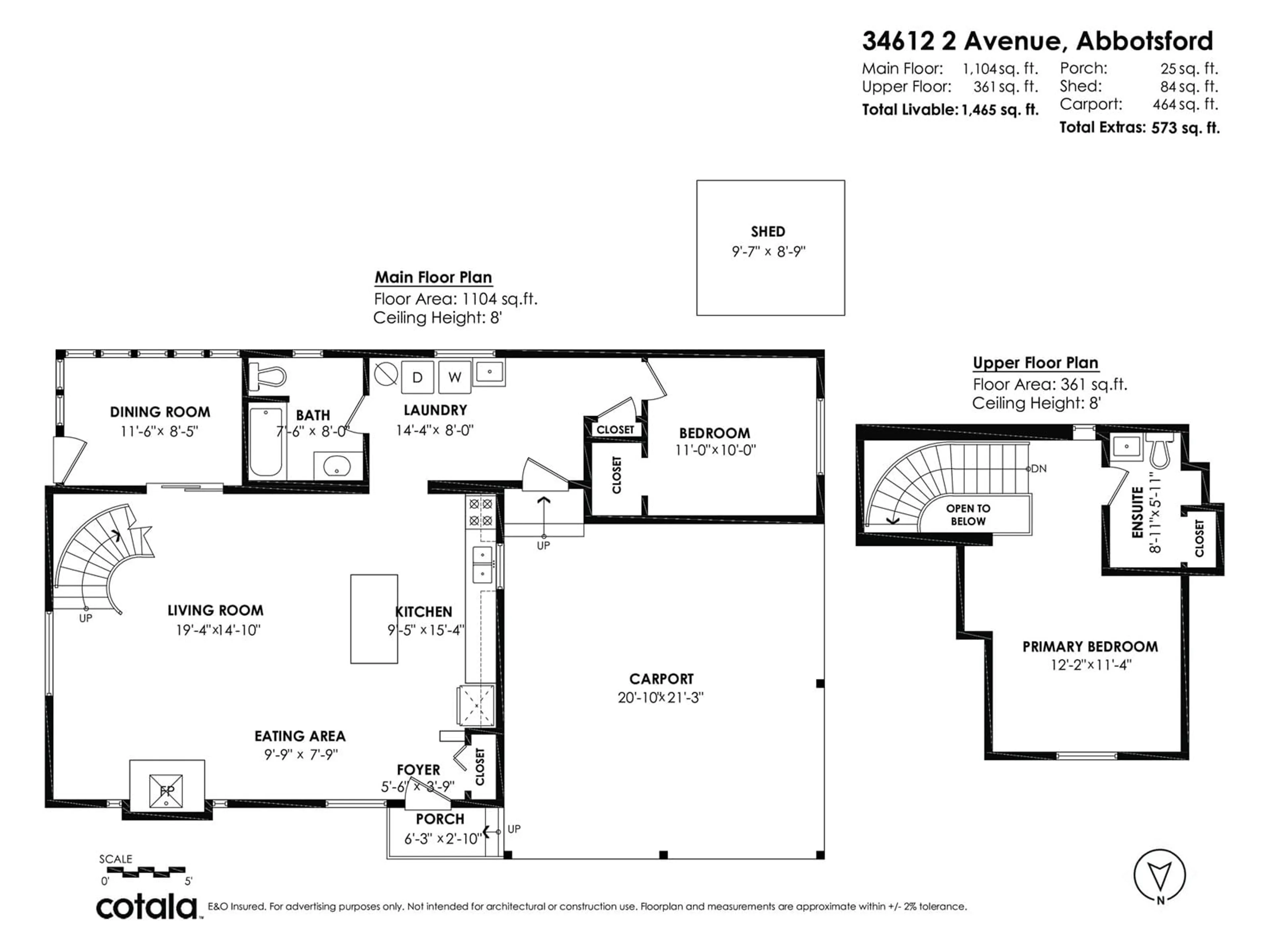 Floor plan for 34612 2, Abbotsford British Columbia V2S8C2