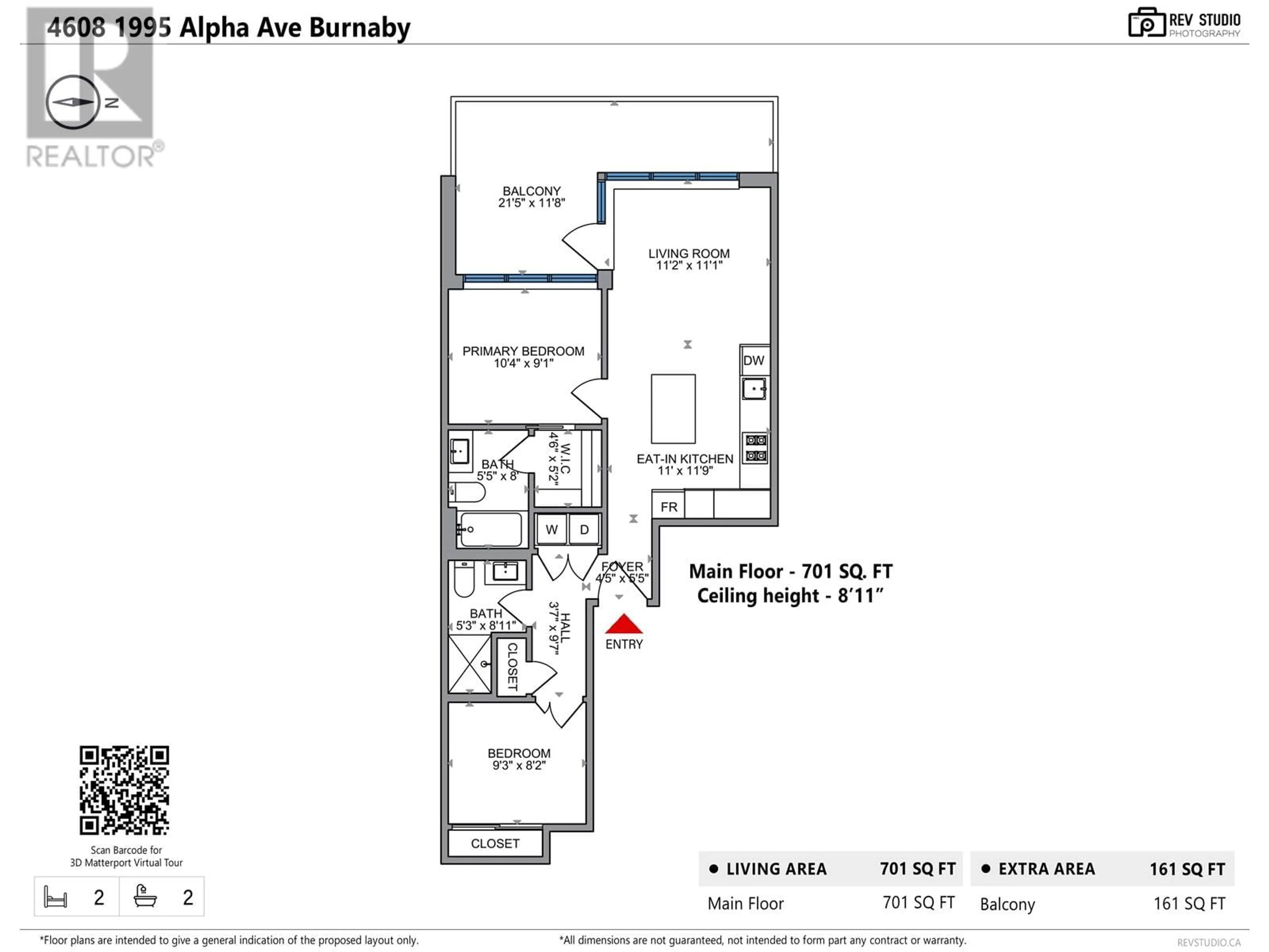 Floor plan for 4608 - 1955 ALPHA WAY, Burnaby British Columbia V5C0K6