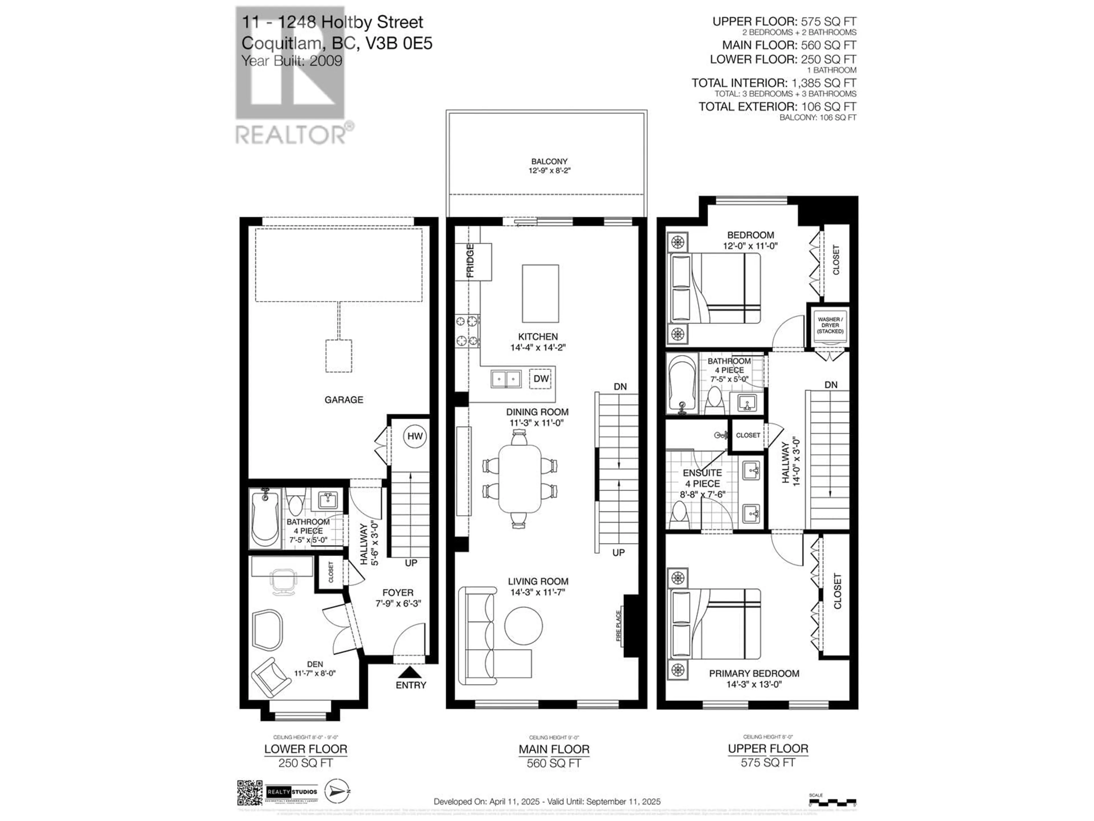 Floor plan for 11 - 1248 HOLTBY STREET, Coquitlam British Columbia V3B0E5