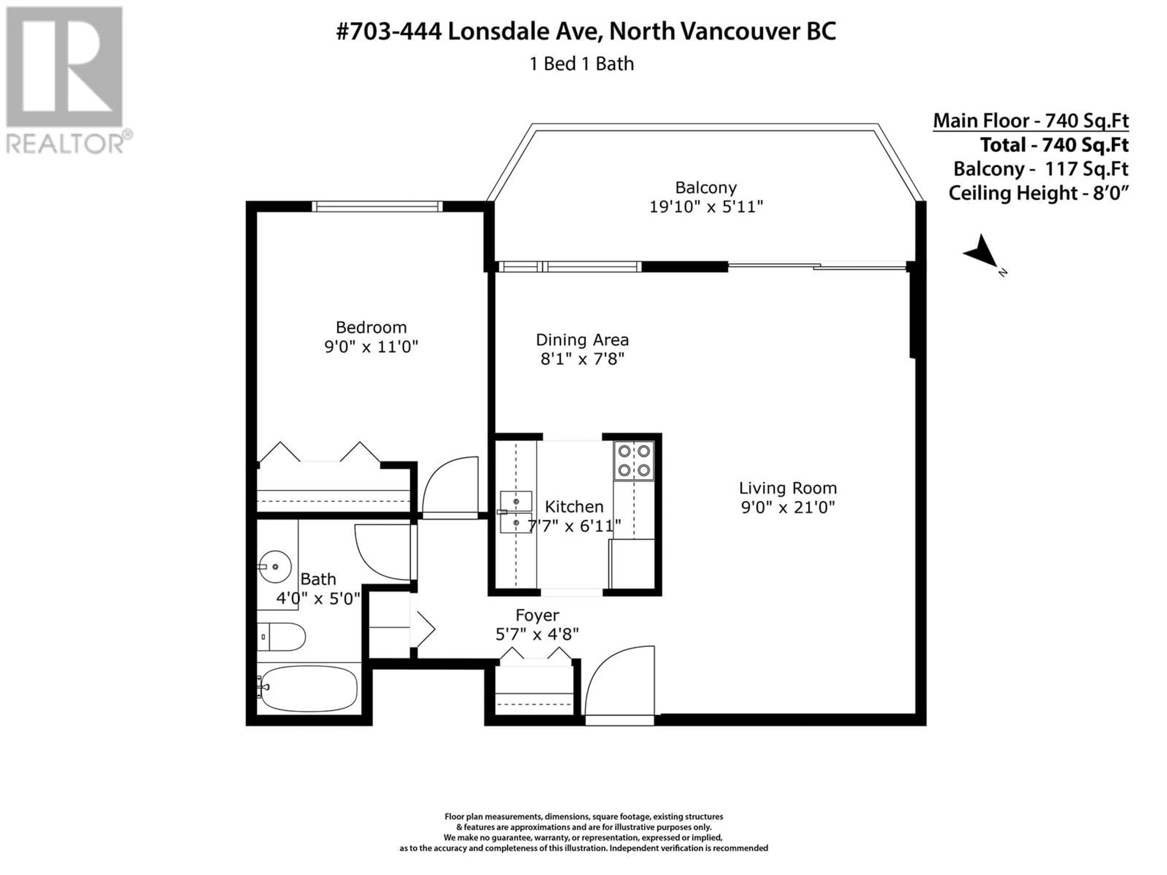 Floor plan for 703 - 444 LONSDALE AVENUE, North Vancouver British Columbia V7M3H5