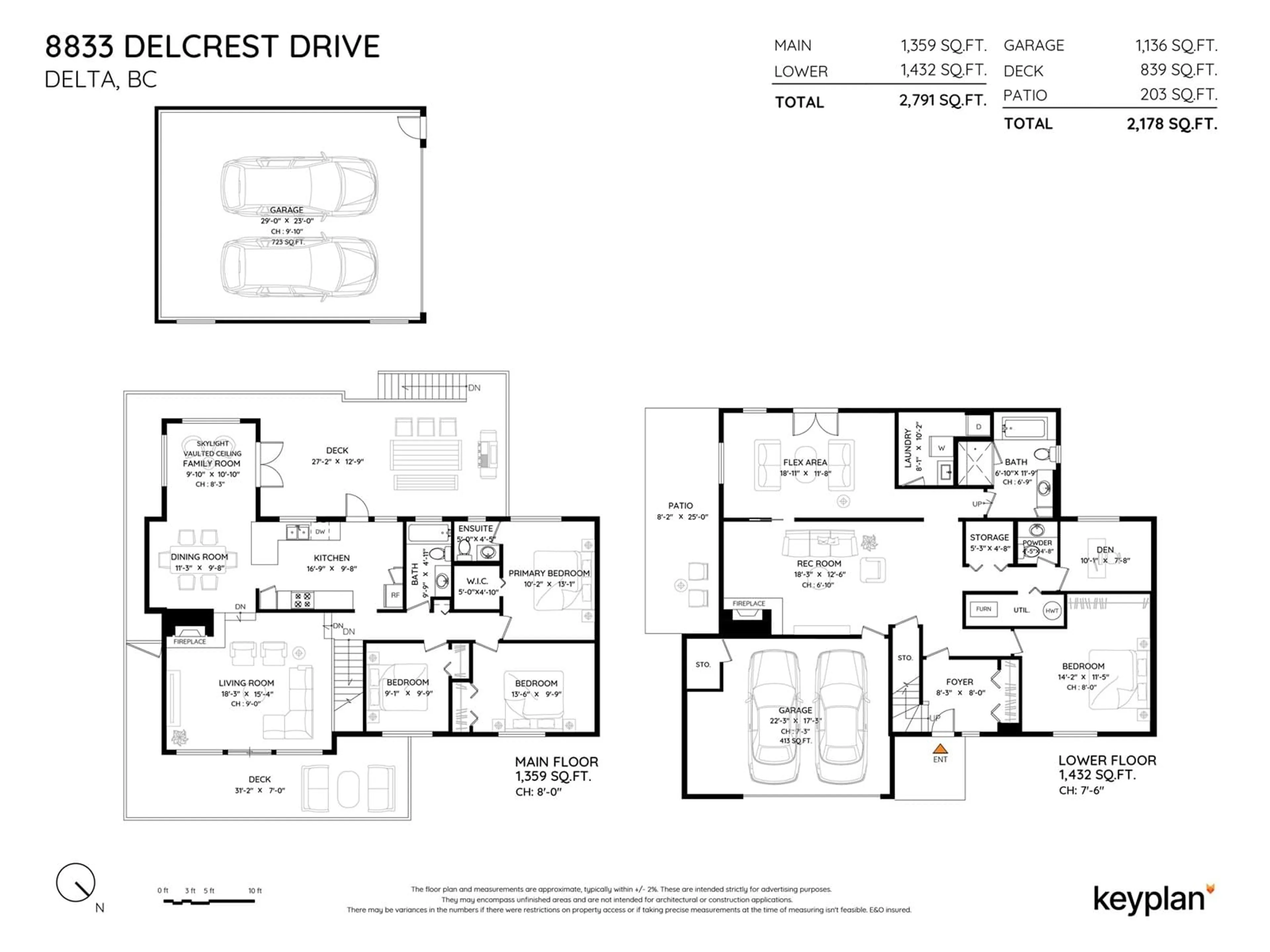 Floor plan for 8833 DELCREST, Delta British Columbia V4C3Z5
