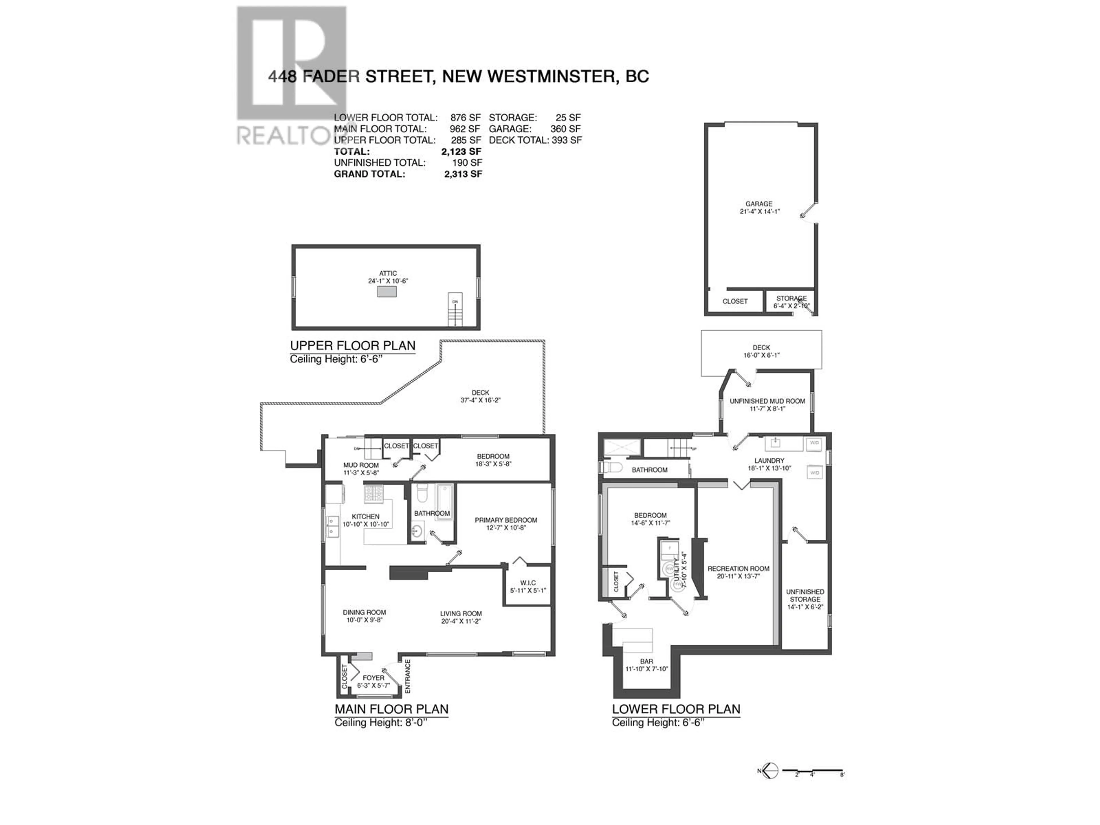 Floor plan for 448 FADER STREET, New Westminster British Columbia V3L3T3