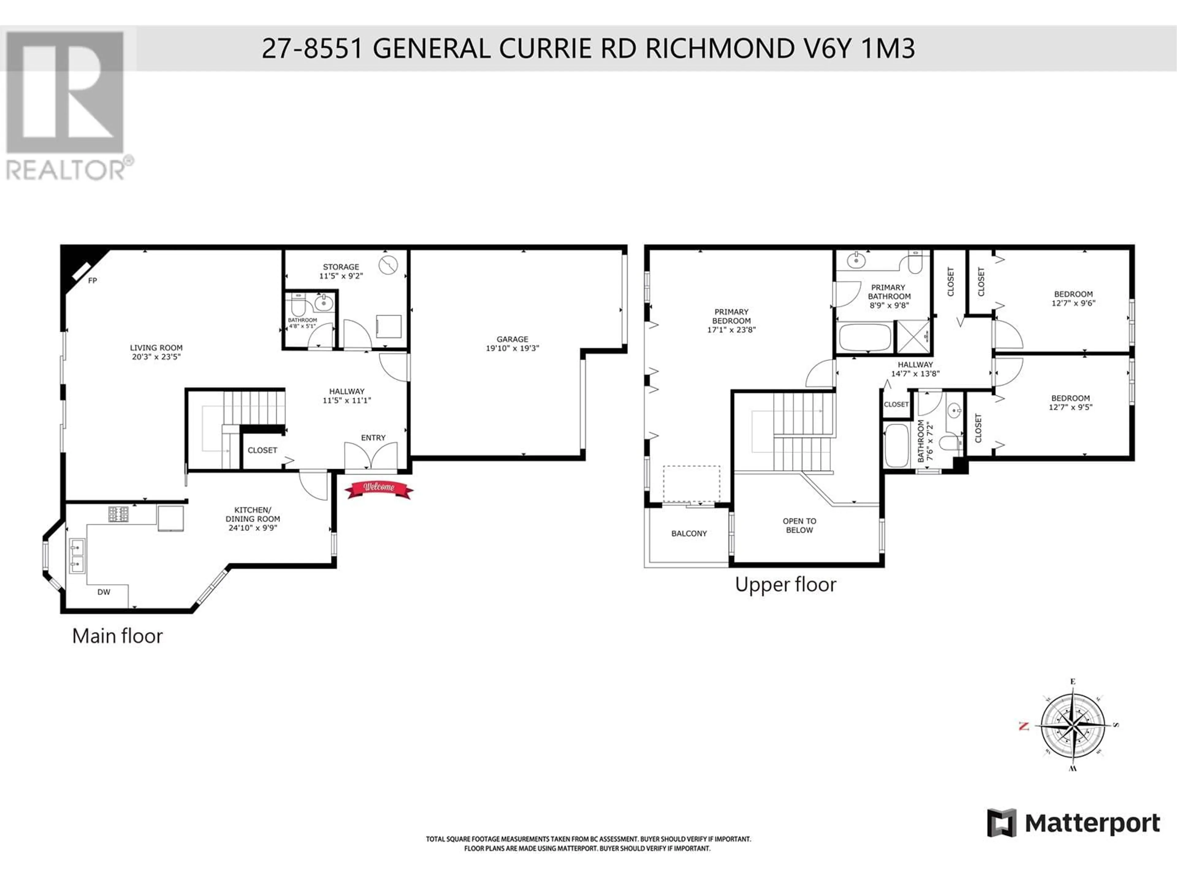 Floor plan for 27 - 8551 GENERAL CURRIE ROAD, Richmond British Columbia V6Y1M3