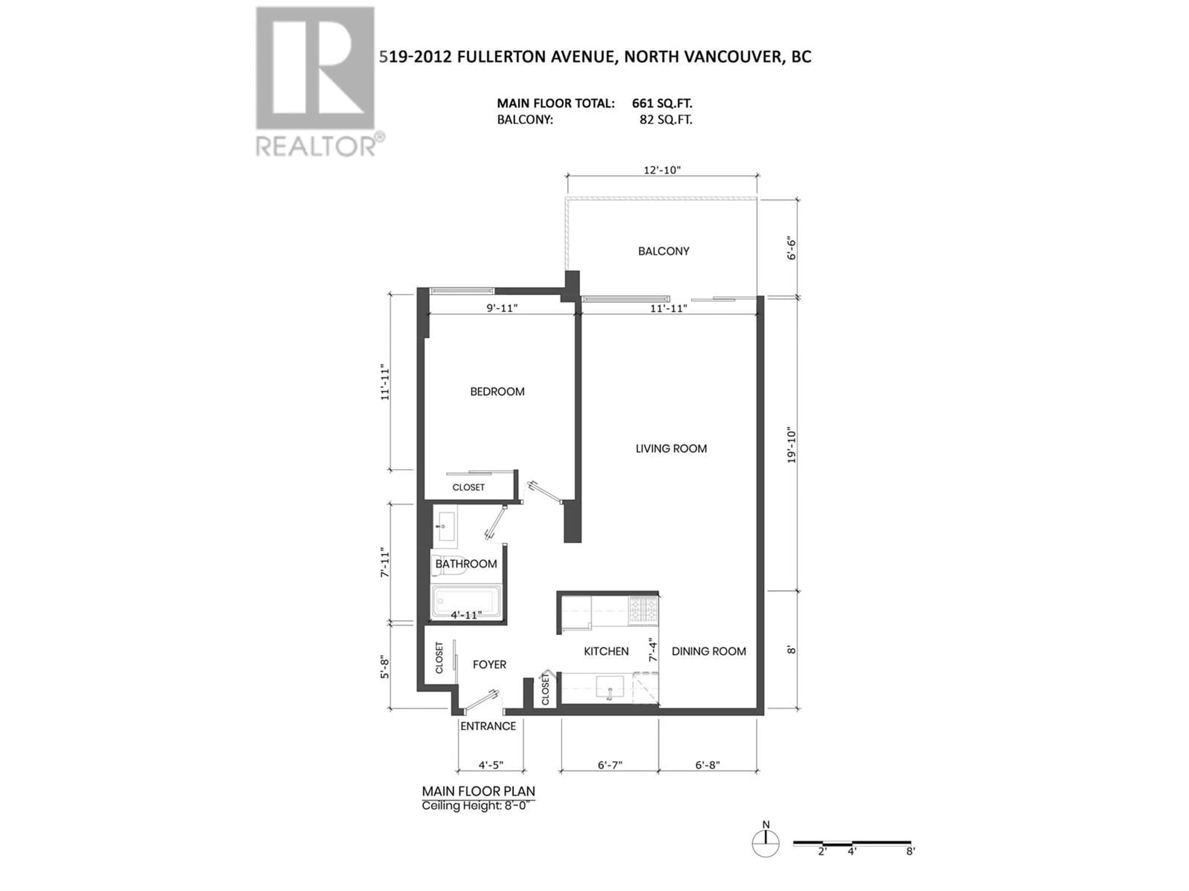 Floor plan for 519 - 2012 FULLERTON AVENUE, North Vancouver British Columbia V7P3E3