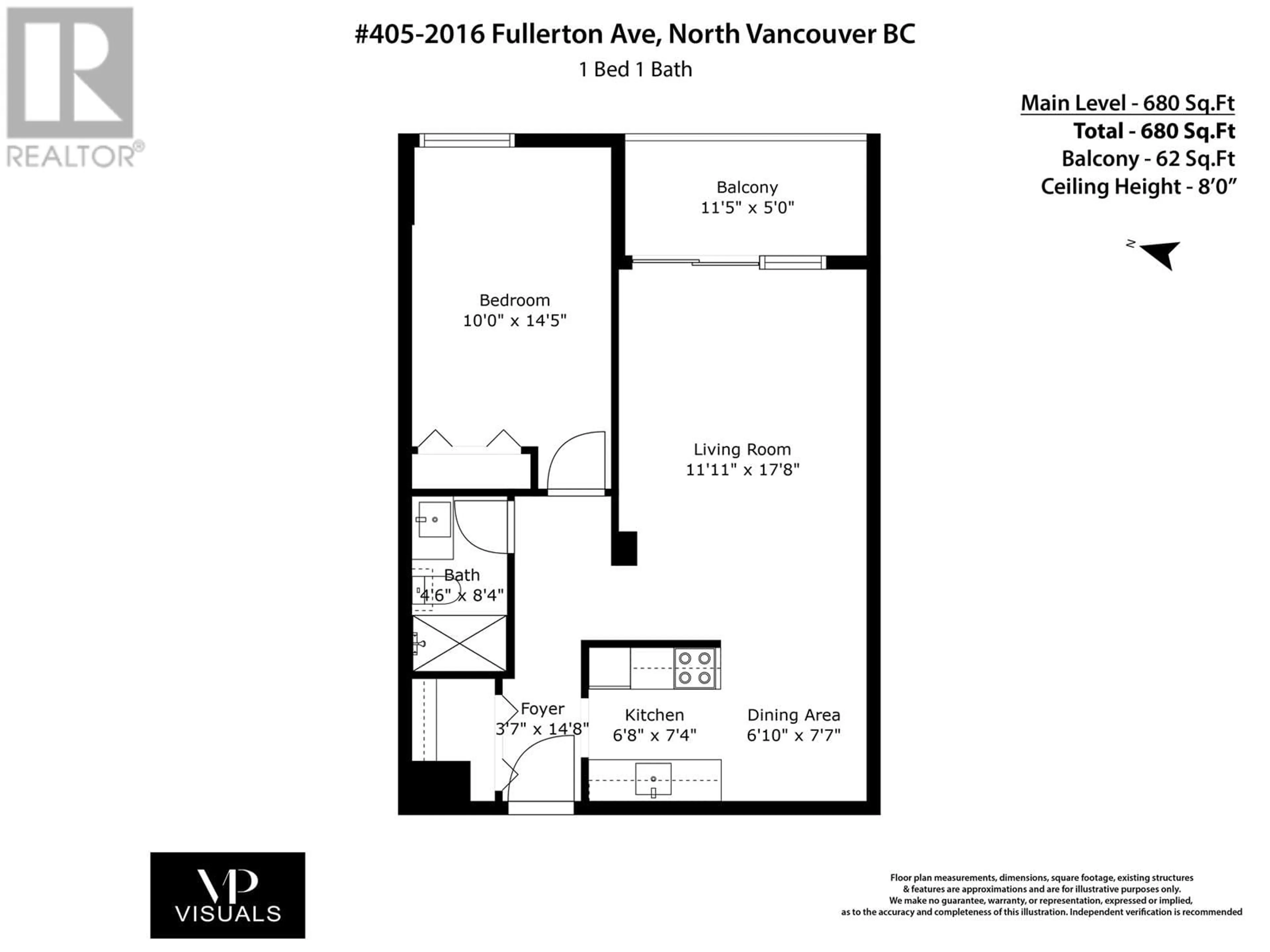 Floor plan for 405 - 2016 FULLERTON AVENUE, North Vancouver British Columbia V7P3E6
