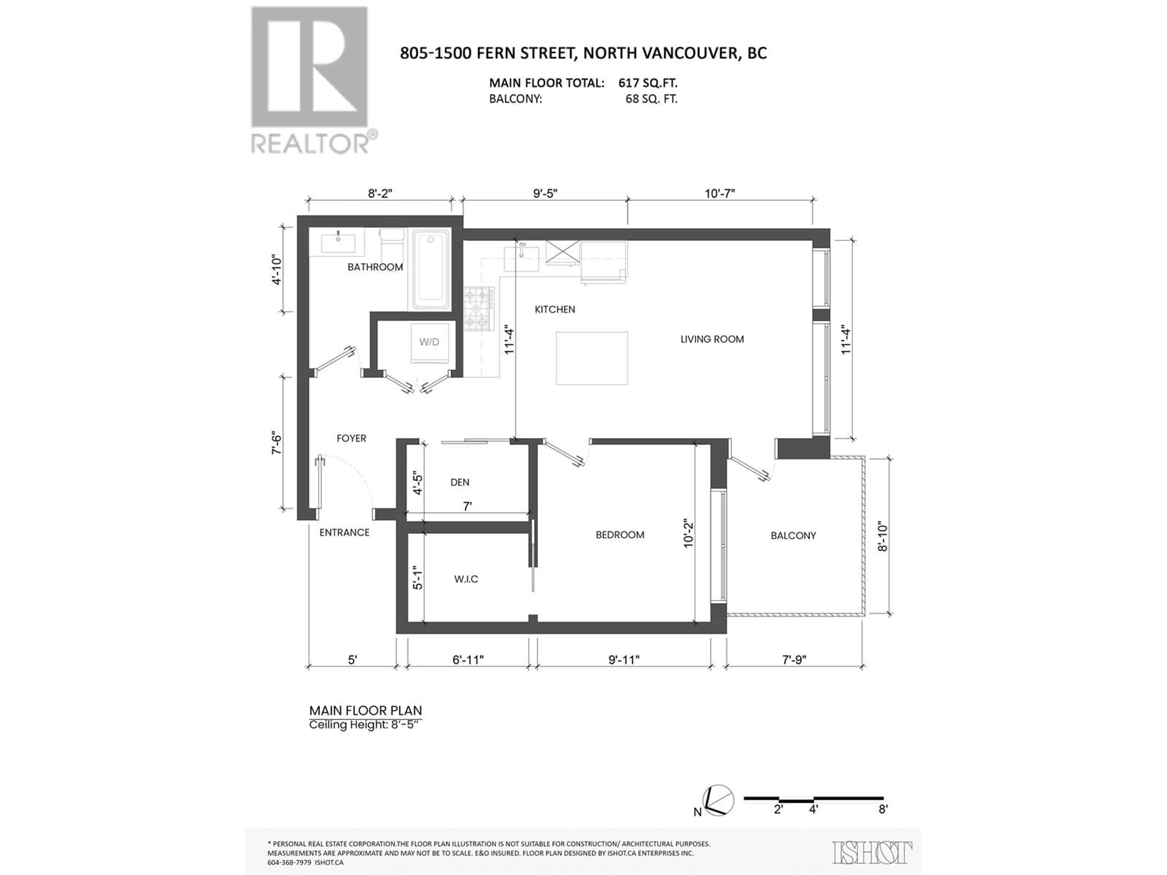 Floor plan for 805 - 1500 FERN STREET, North Vancouver British Columbia V7J0E6