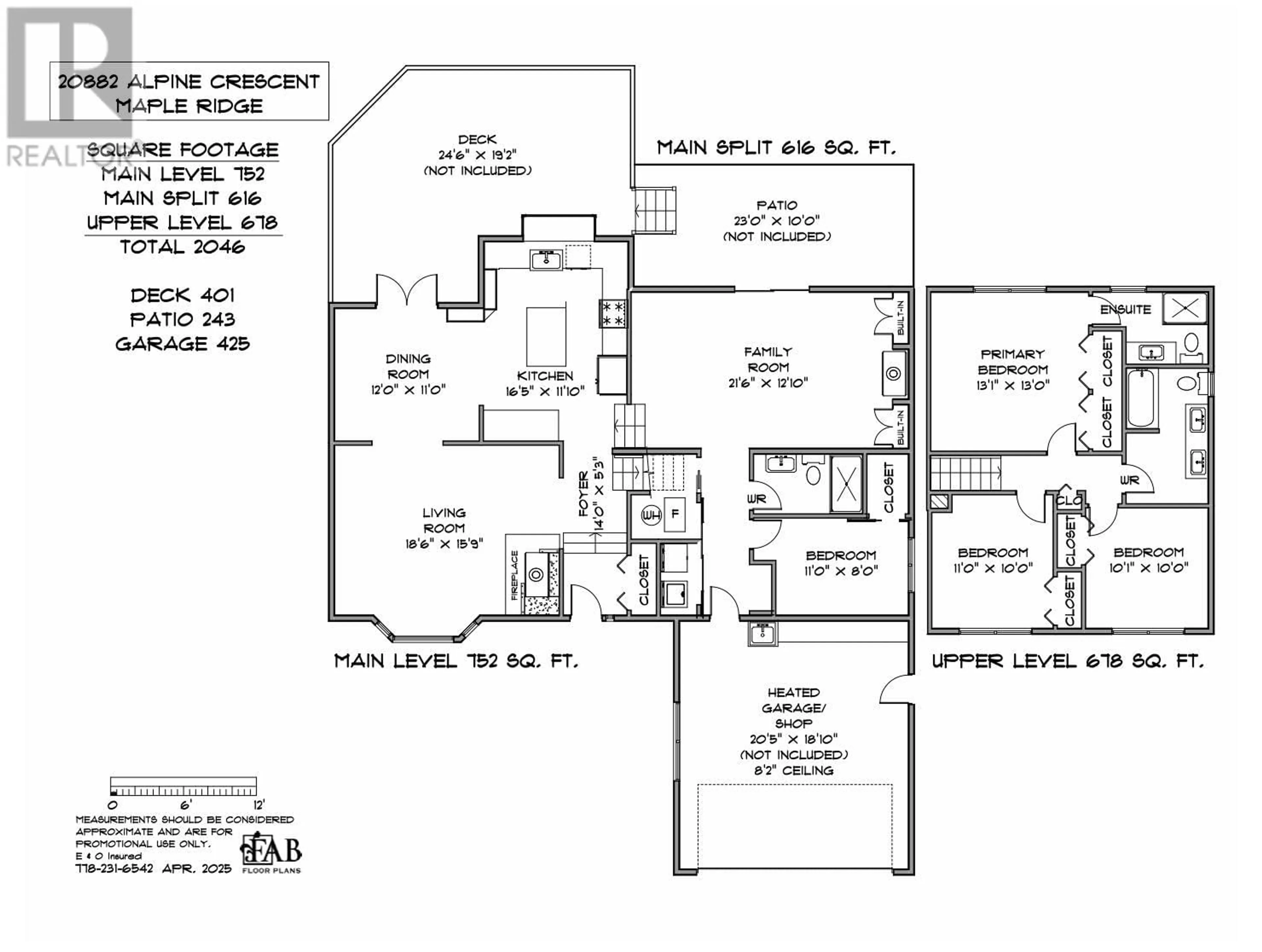Floor plan for 20882 ALPINE CRESCENT, Maple Ridge British Columbia V4R2M3