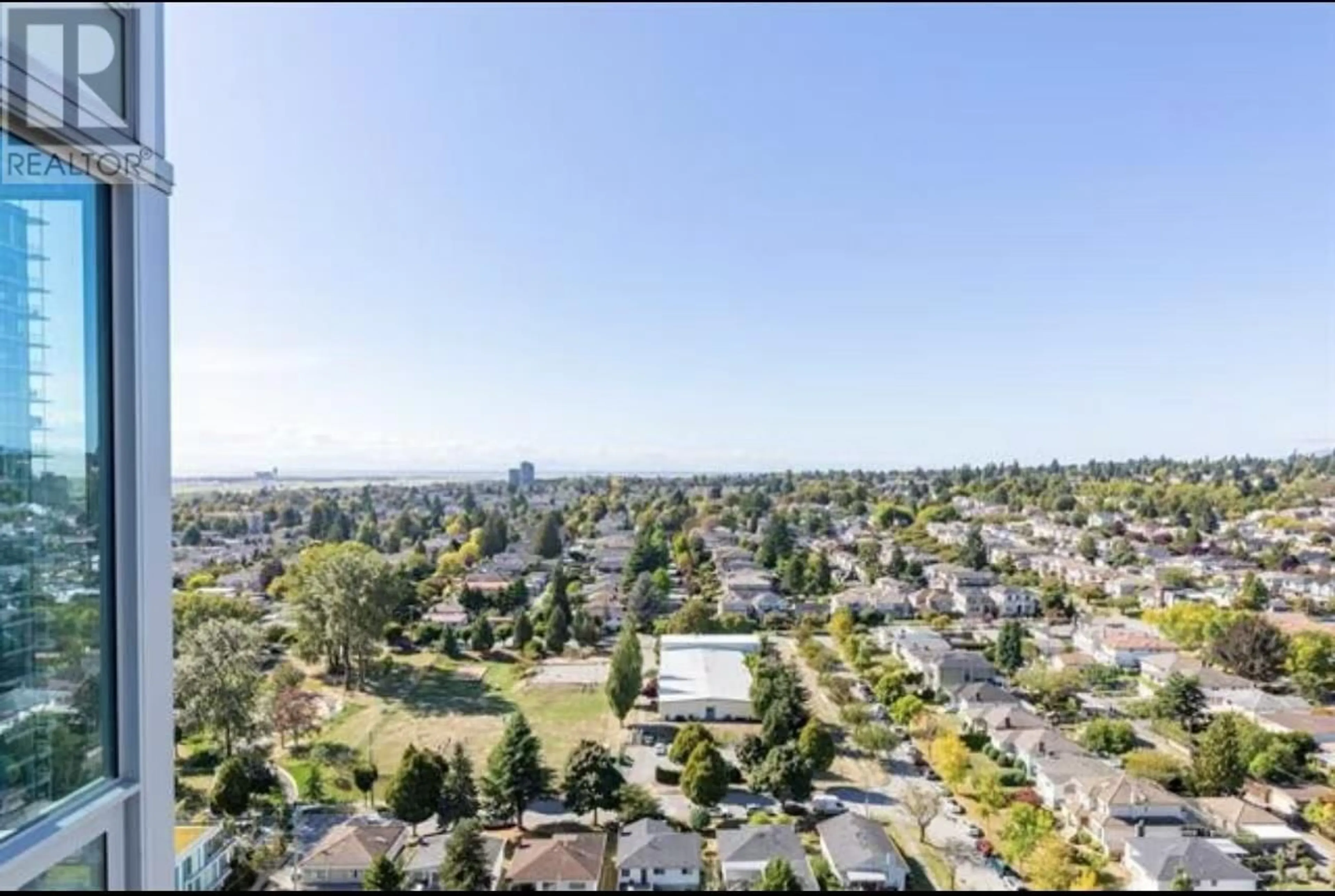 A pic from outside/outdoor area/front of a property/back of a property/a pic from drone, city buildings view from balcony for 2502 - 8131 NUNAVUT LANE, Vancouver British Columbia V5X0E2