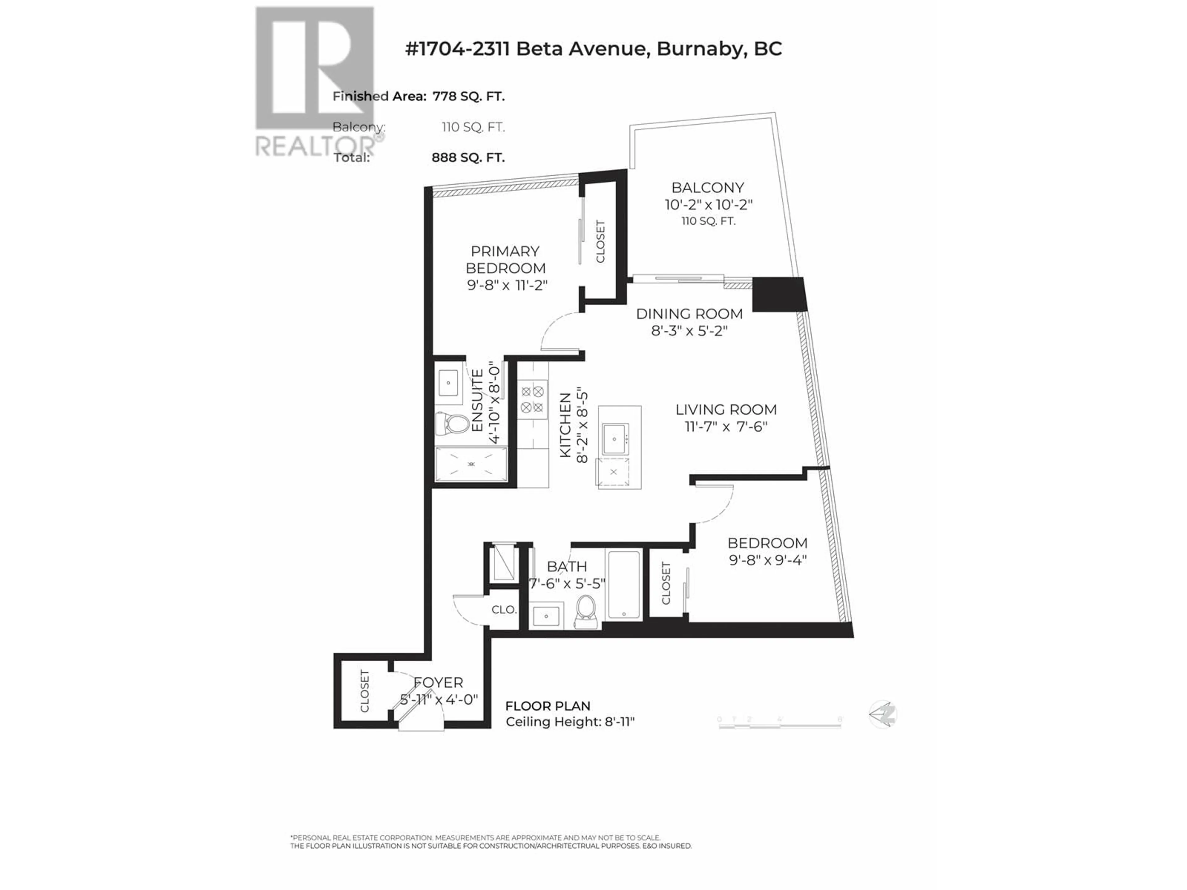Floor plan for 1704 - 2311 BETA AVENUE, Burnaby British Columbia V5C0M1