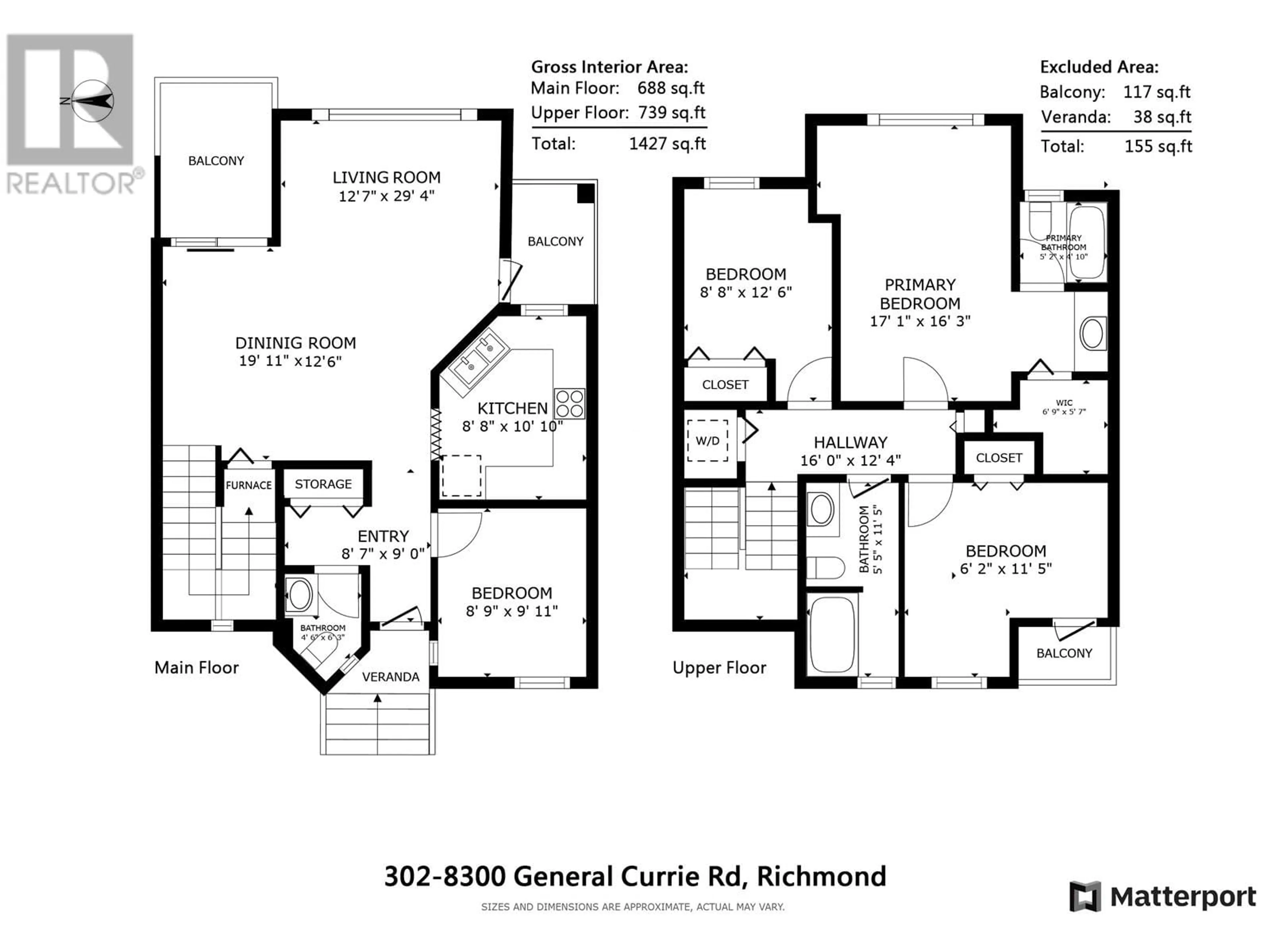 Floor plan for 302 - 8300 GENERAL CURRIE ROAD, Richmond British Columbia V6Y3X1