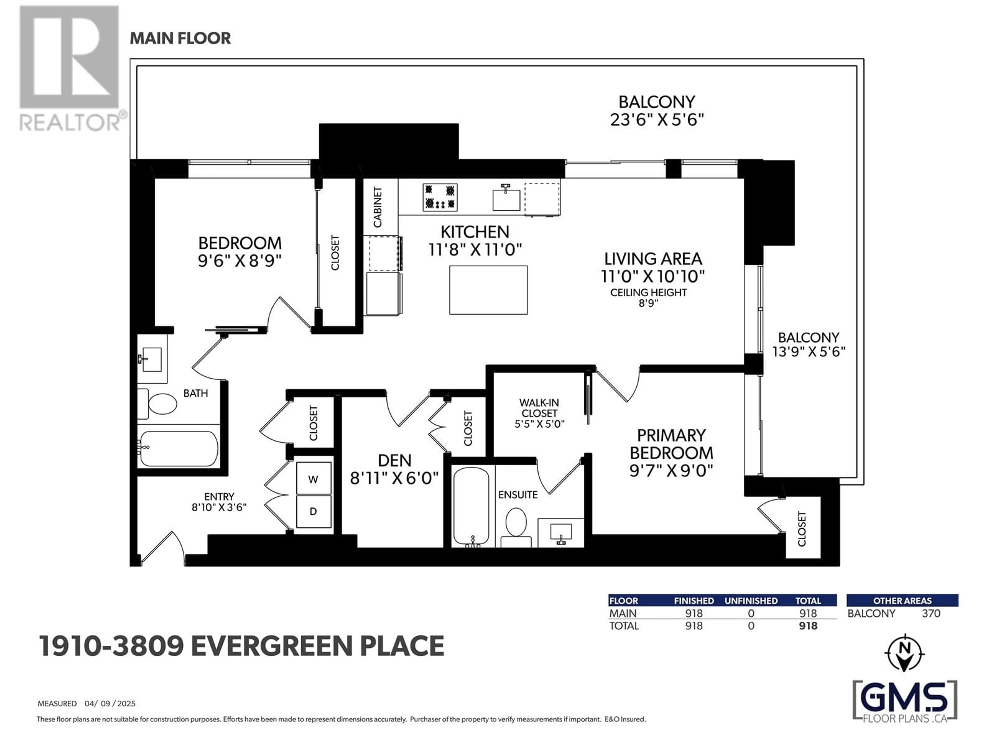 Floor plan for 1910 - 3809 EVERGREEN PLACE, Burnaby British Columbia V3J0M1